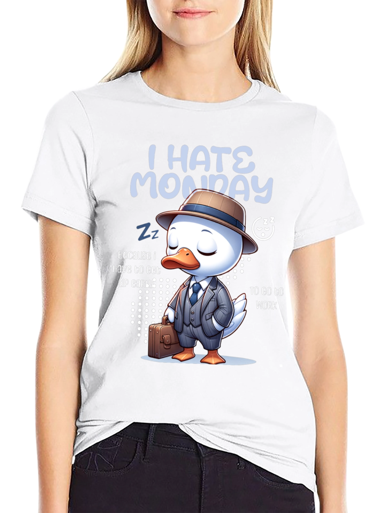 I Hate Monday T-Shirt with Business Duck Design
