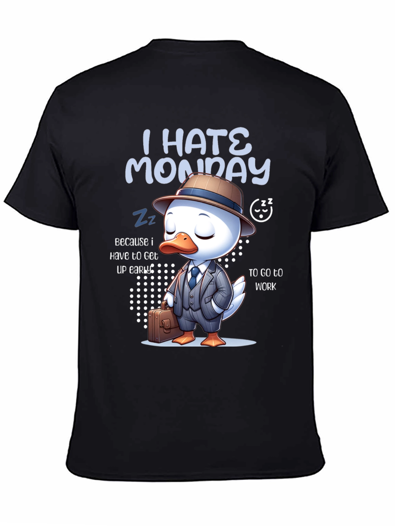 I Hate Monday T-Shirt with Business Duck Design