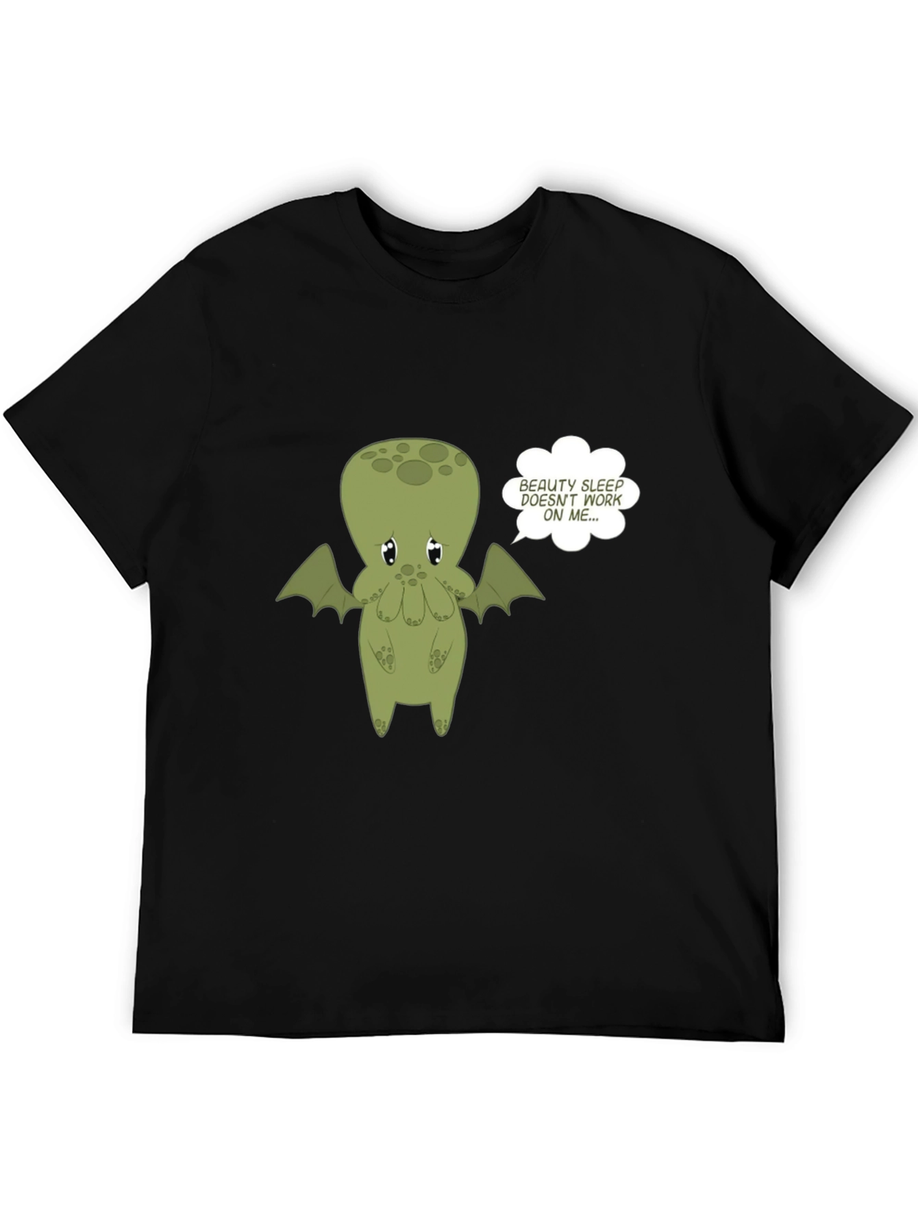 Cute Cthulhu Beauty Sleep Graphic Tee - Black