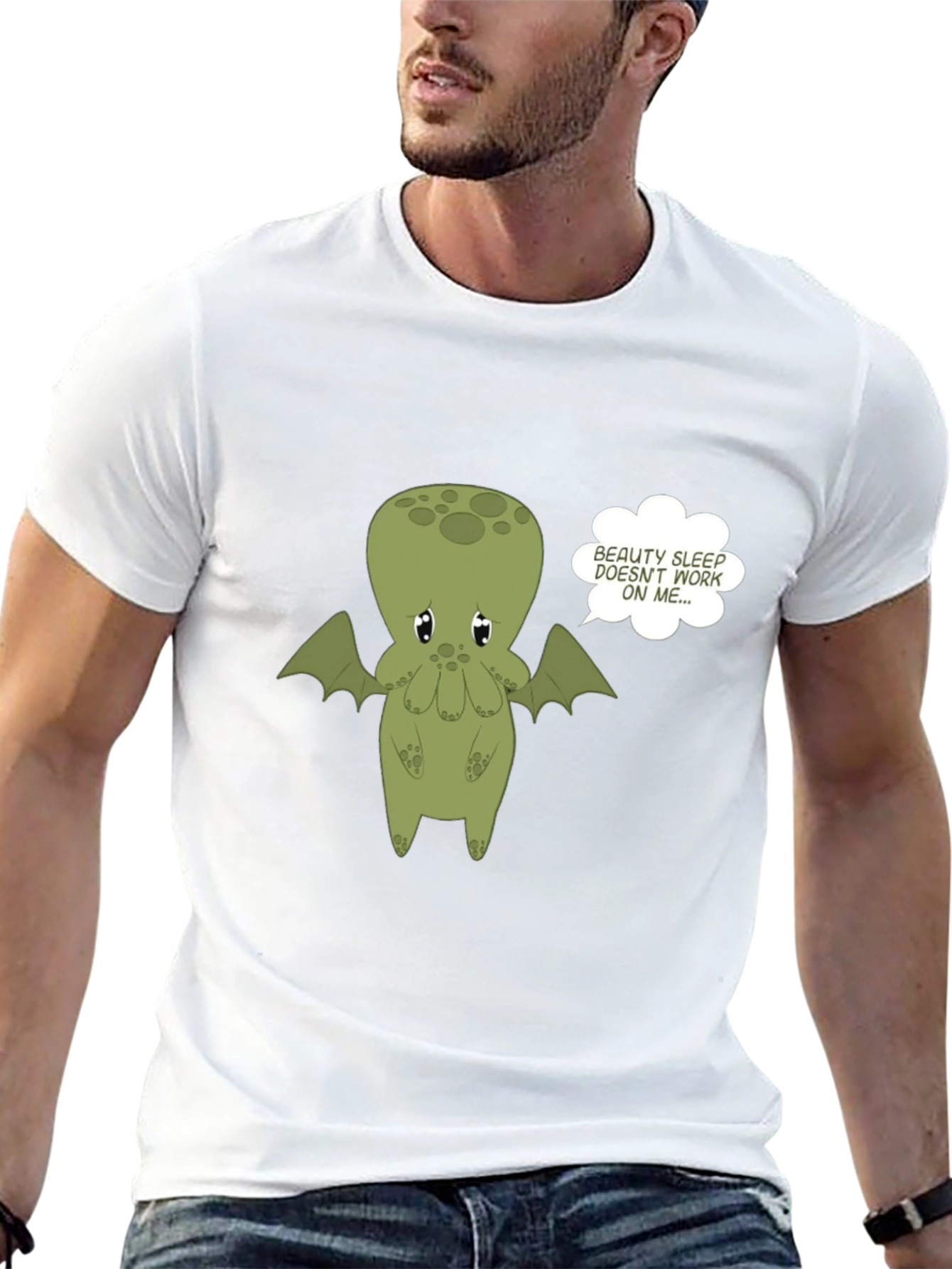 Cute Cthulhu Beauty Sleep Graphic Tee - Black