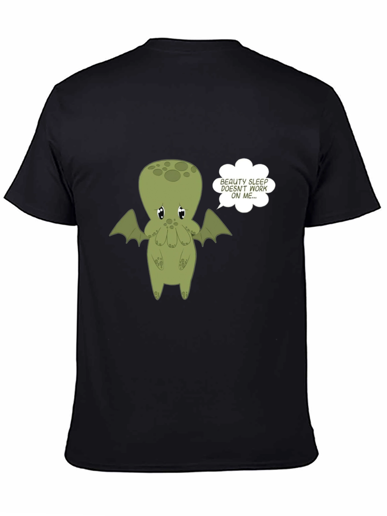 Cute Cthulhu Beauty Sleep Graphic Tee - Black