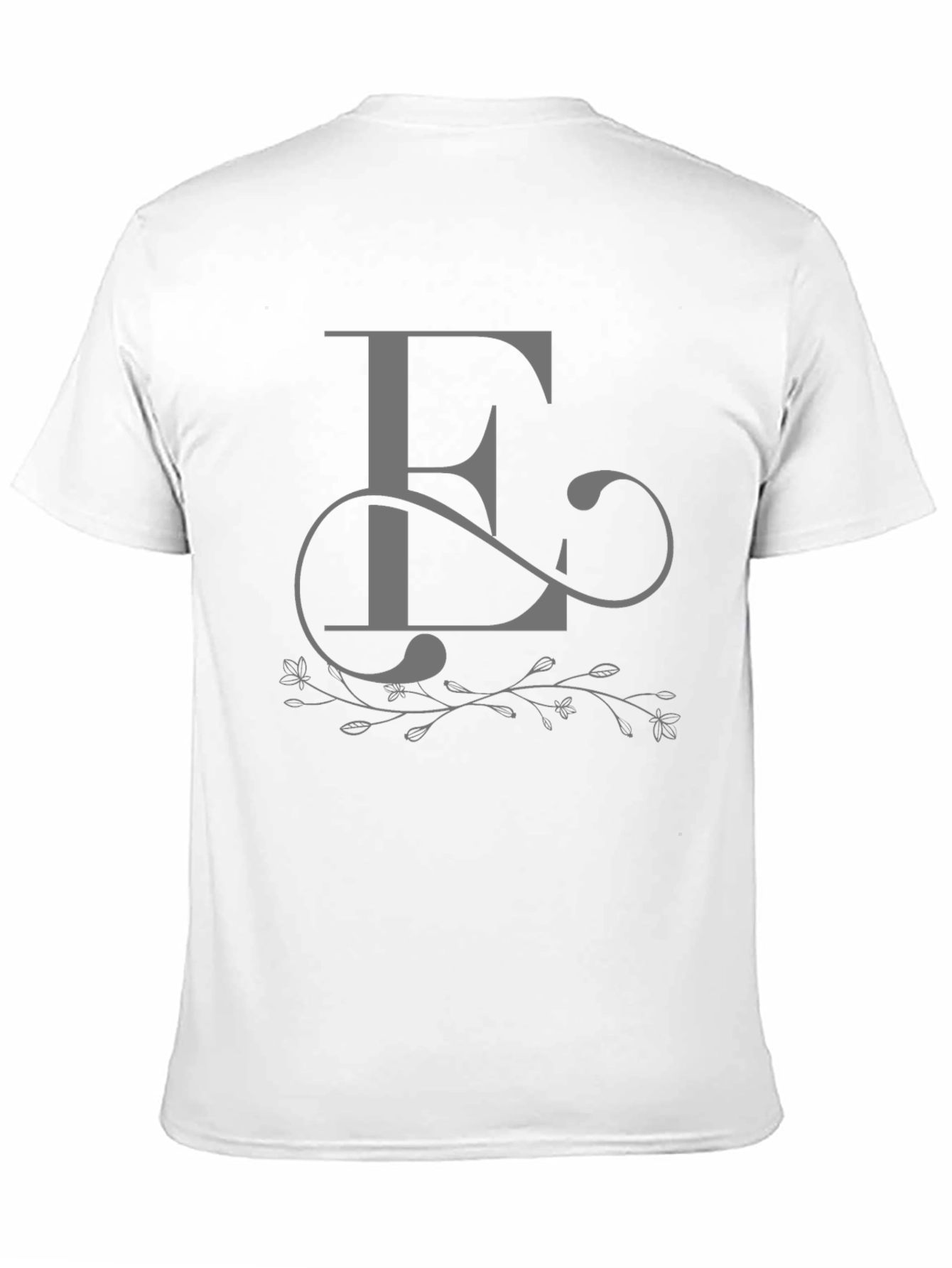 Elegant Letter E Graphic Tee - Black