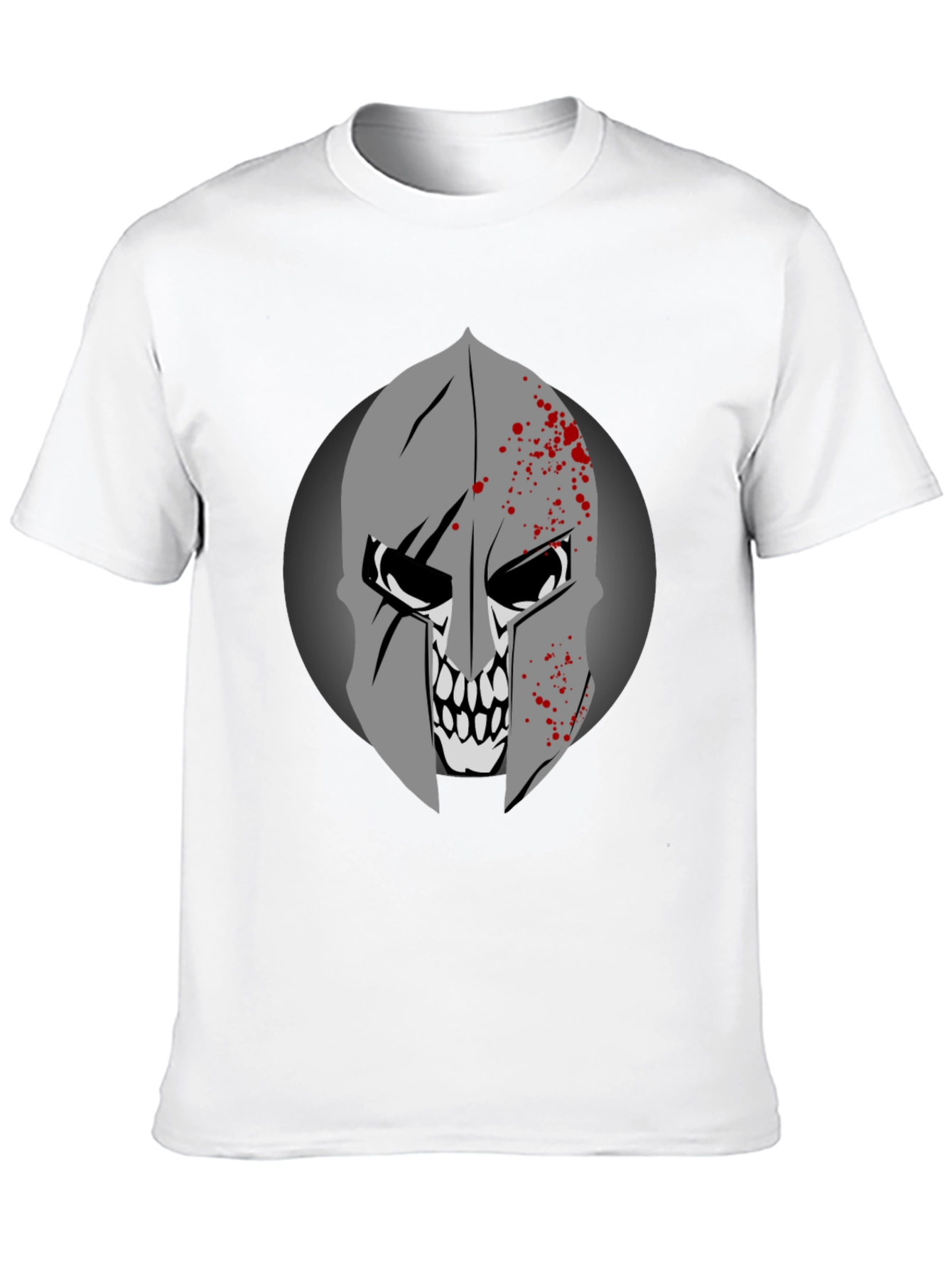 Spartan Skull Graphic Tee - Black Cotton T-Shirt