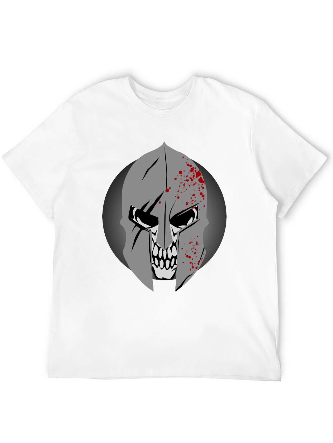 Spartan Skull Graphic Tee - Black Cotton T-Shirt