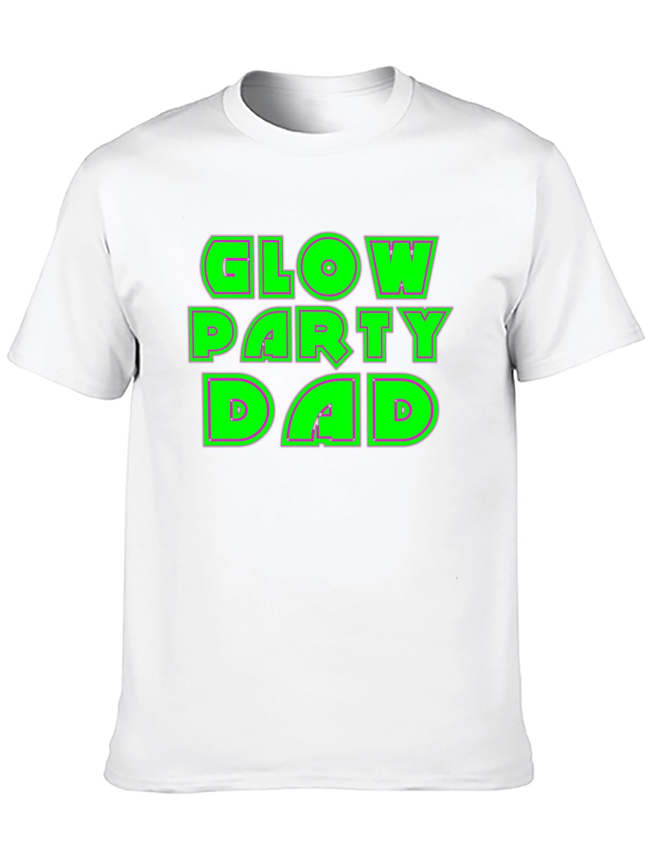 Glow Party Dad T-Shirt - Neon Green Print