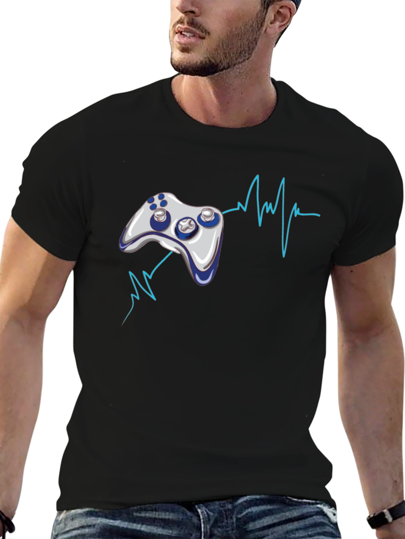 Gamer Heartbeat T-Shirt - Black