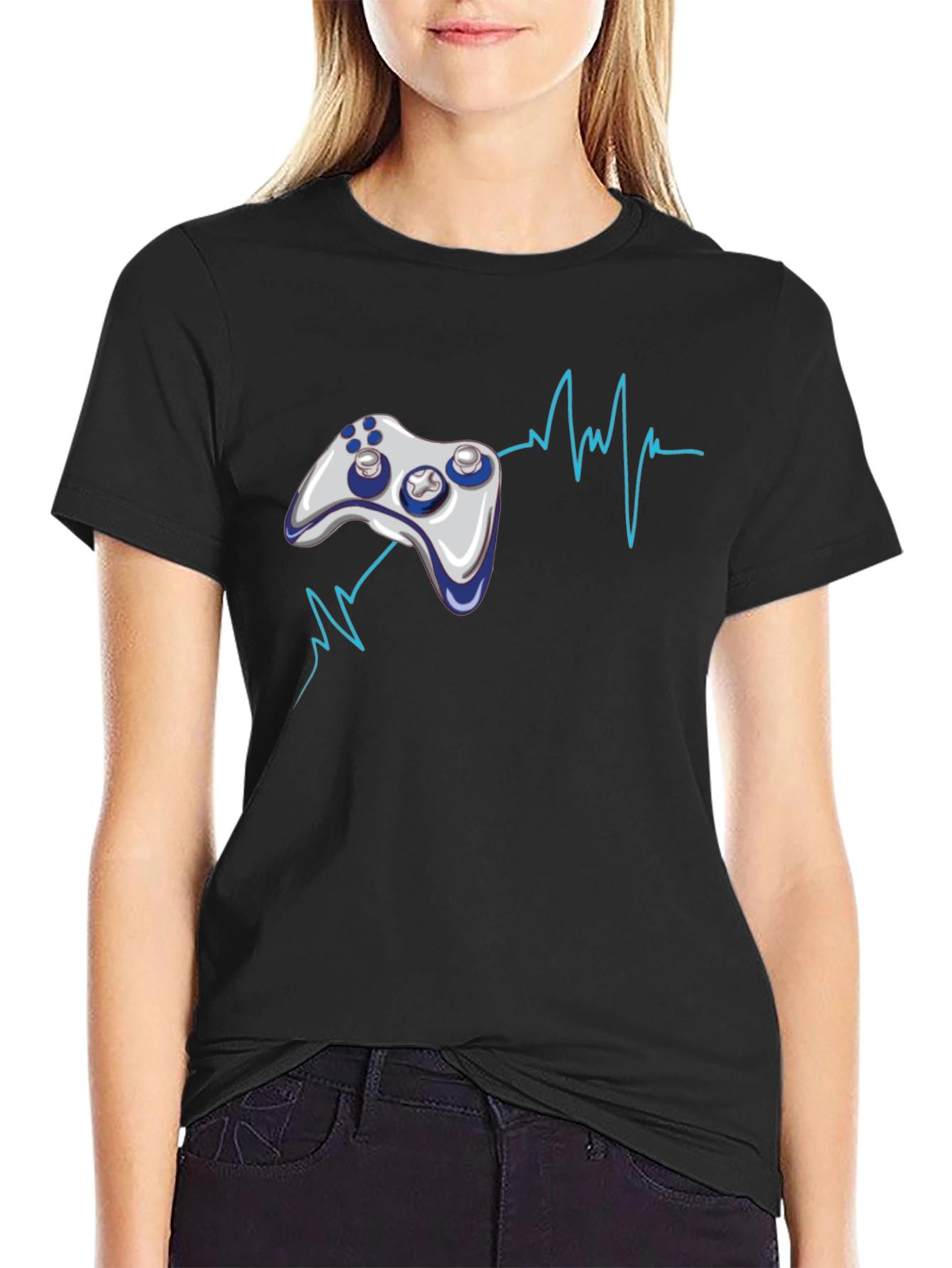 Gamer Heartbeat T-Shirt - Black