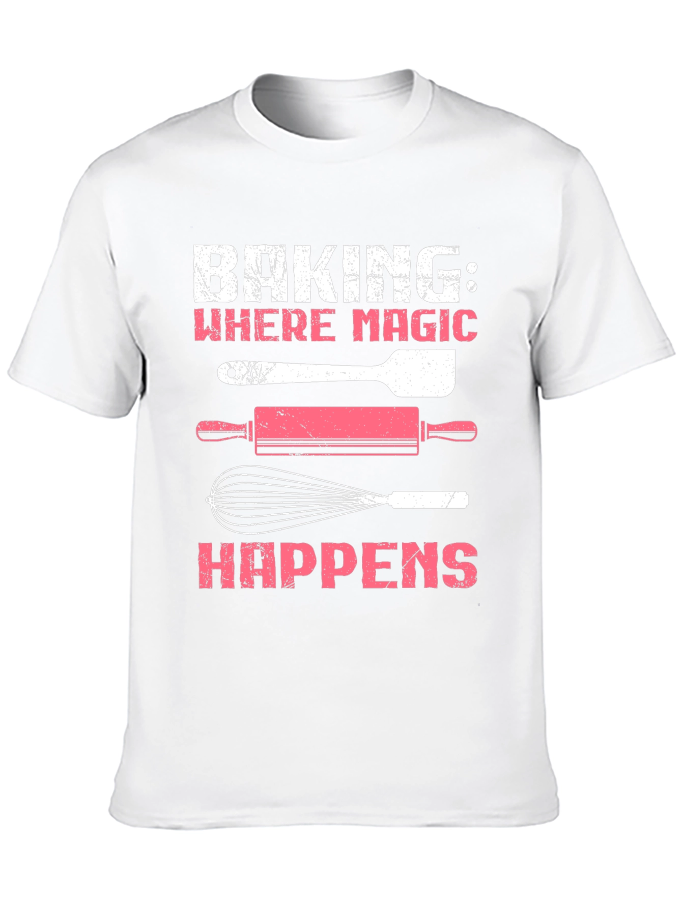 Baking Magic T-Shirt: Spatula Rolling Pin & Whisk Design