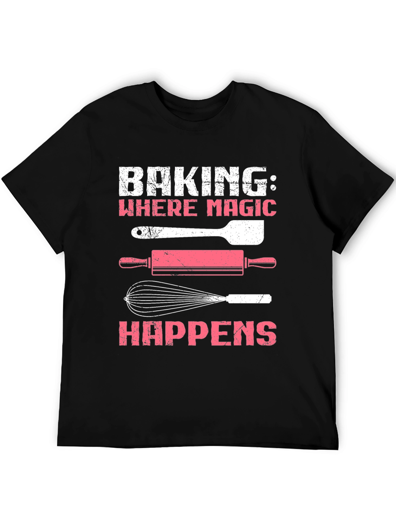 Baking Magic T-Shirt: Spatula Rolling Pin & Whisk Design