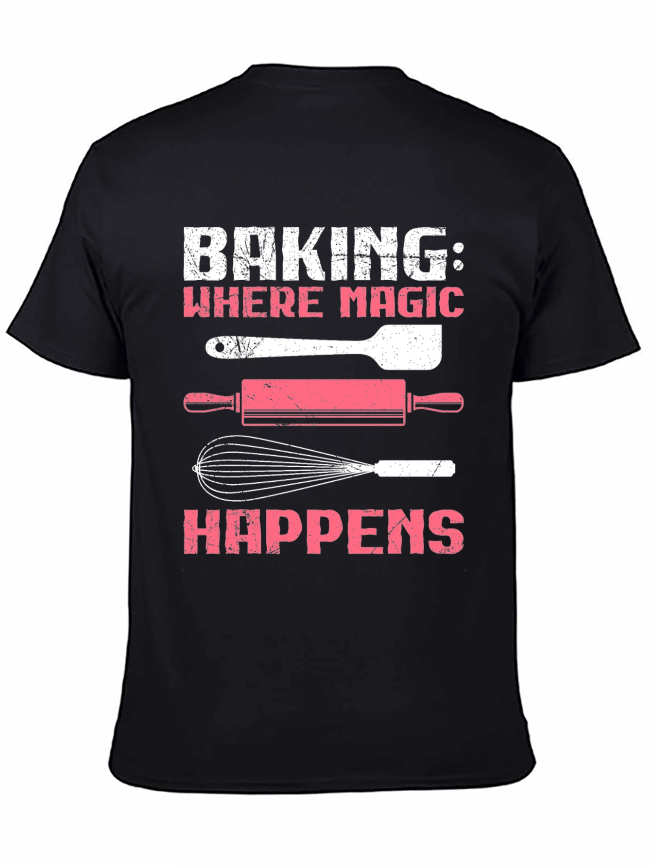 Baking Magic T-Shirt: Spatula Rolling Pin & Whisk Design