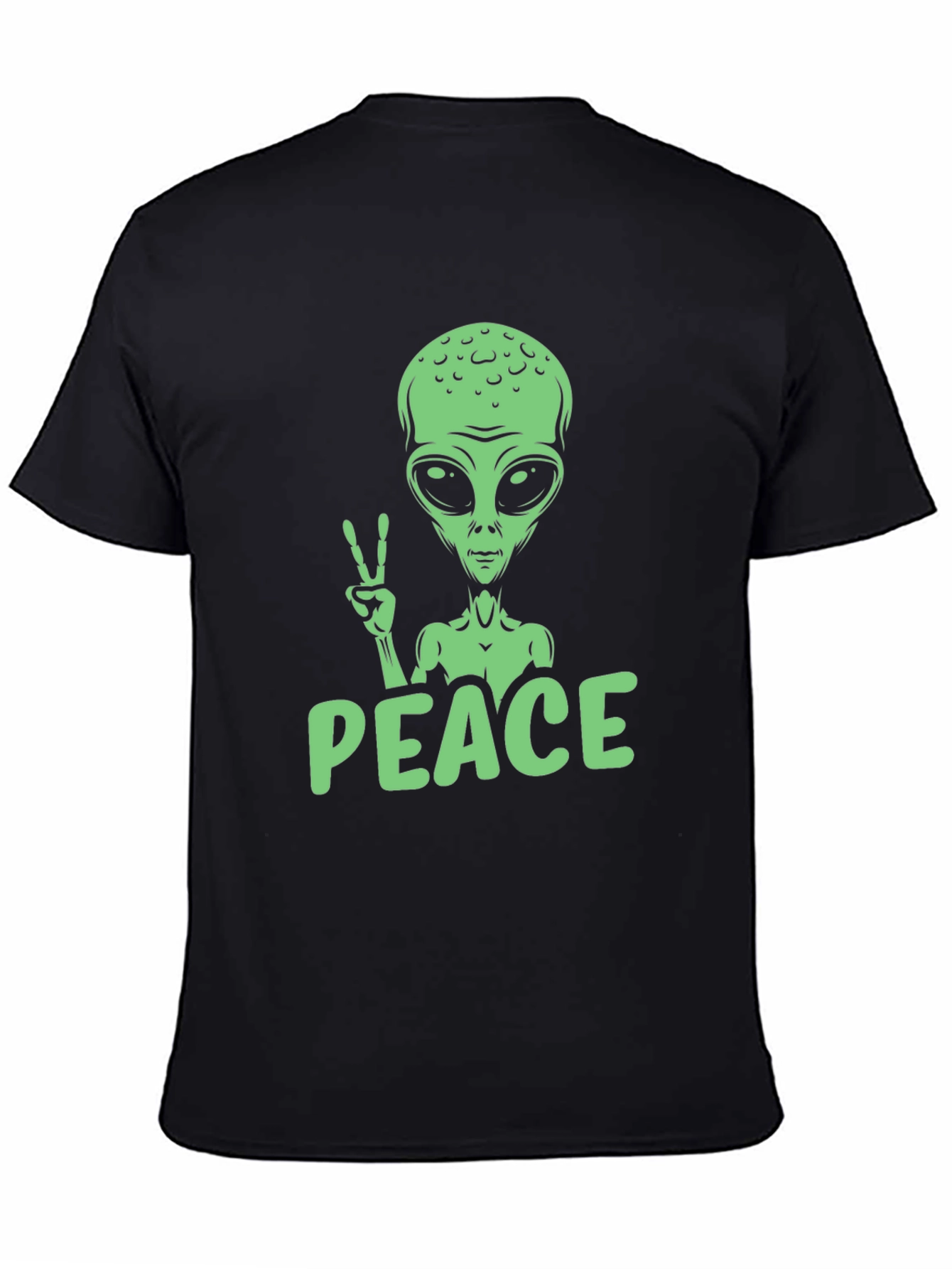 Alien Peace Sign T-Shirt - Black
