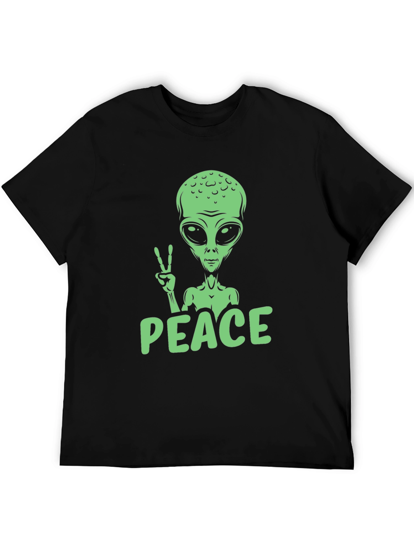 Alien Peace Sign T-Shirt - Black