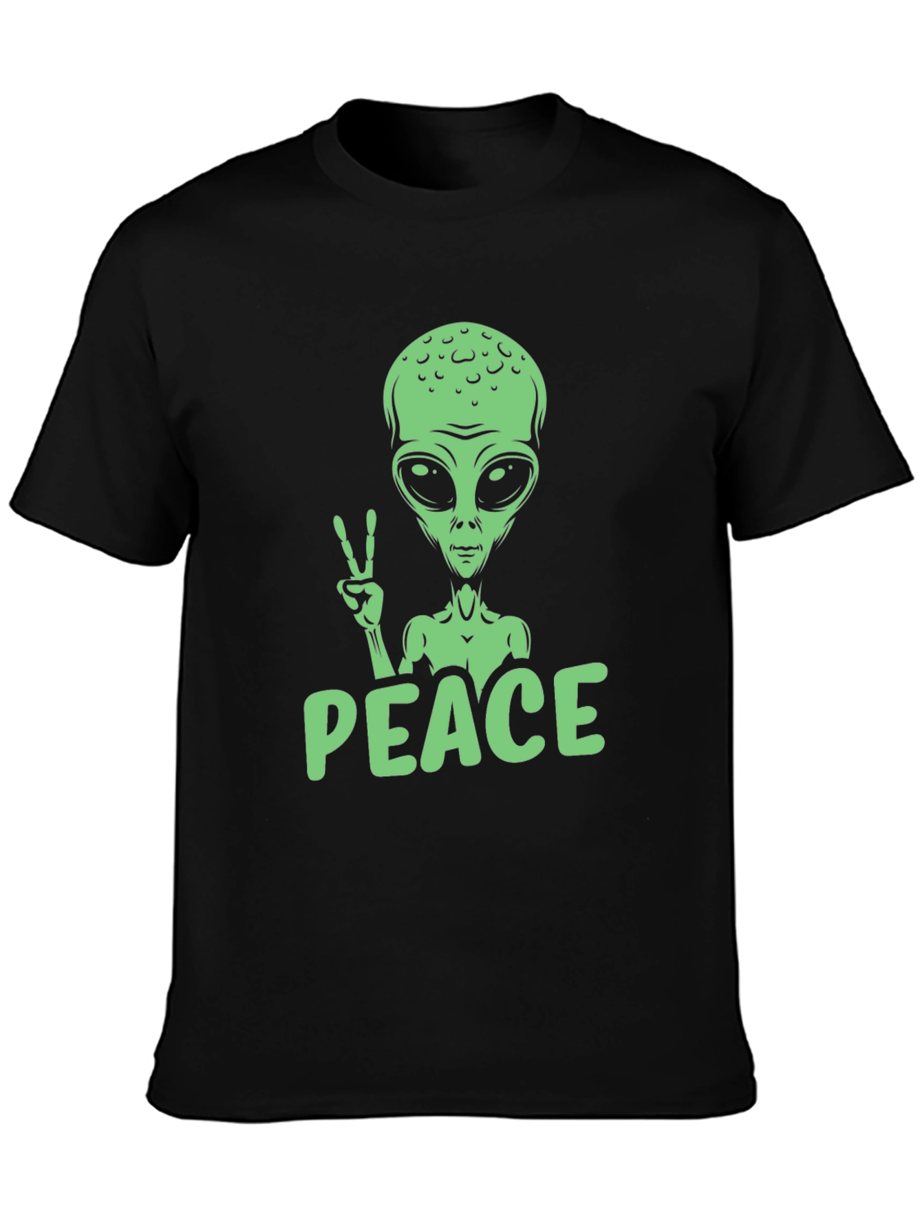 Alien Peace Sign T-Shirt - Black