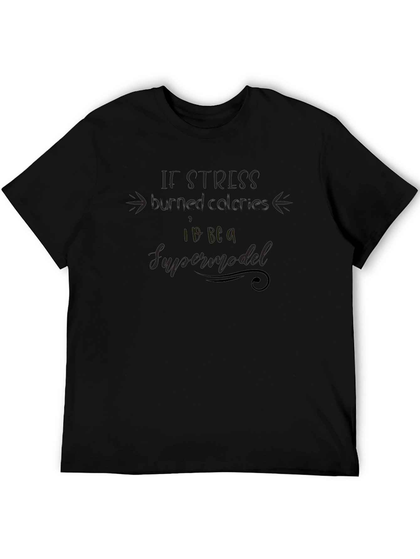 Funny Sarcastic Supermodel Black Graphic T-Shirt