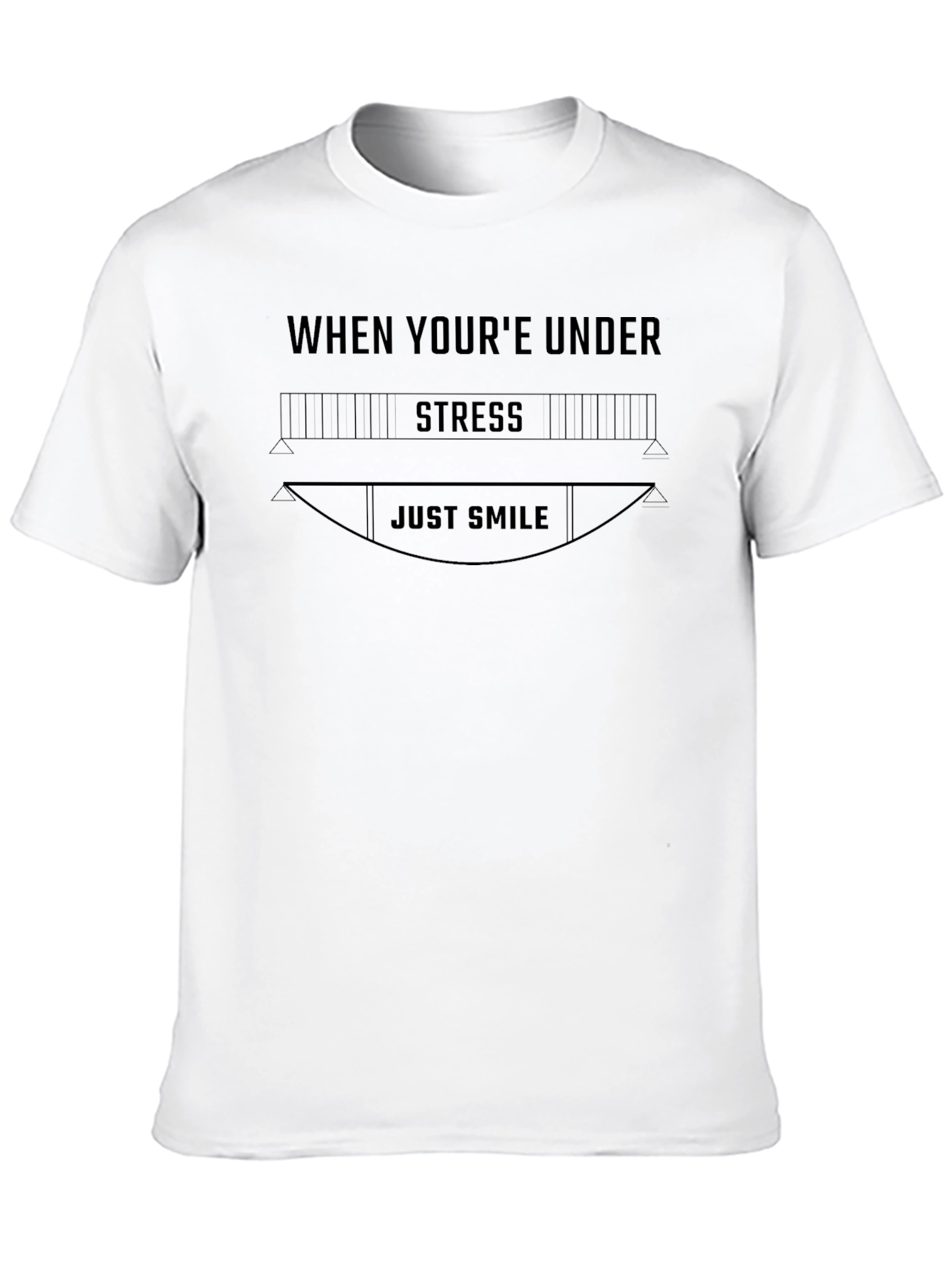 Under Stress Just Smile Graphic Tee - Black