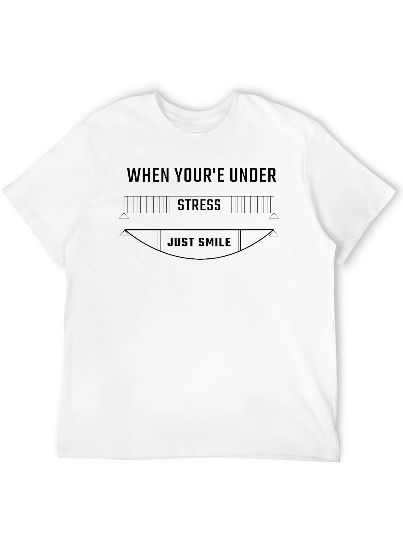 Under Stress Just Smile Graphic Tee - Black