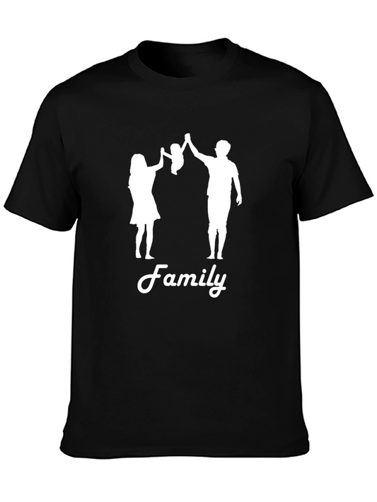 Family Silhouette Graphic Tee - Black