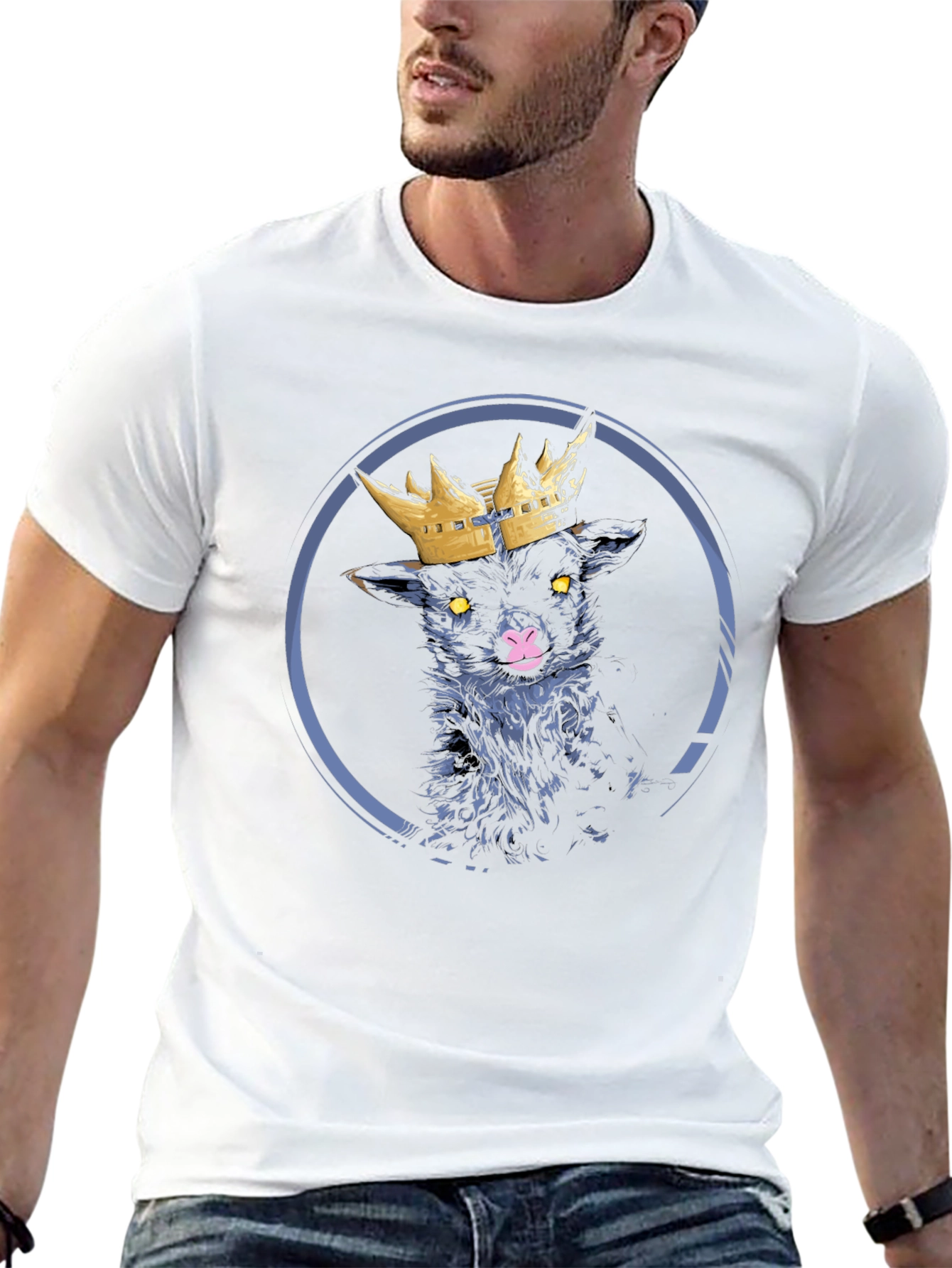 Black Lamb King Graphic Tee - Unique Design