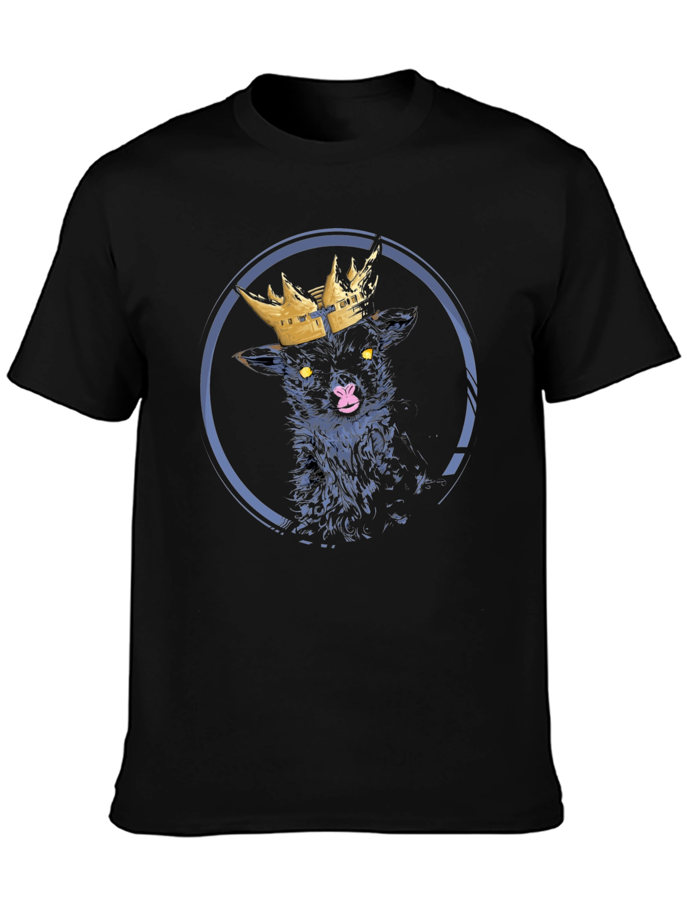 Black Lamb King Graphic Tee - Unique Design