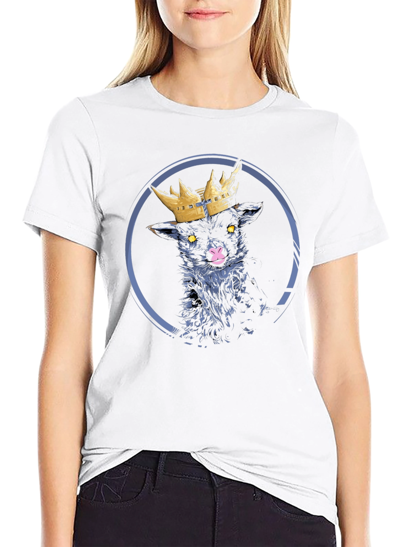 Black Lamb King Graphic Tee - Unique Design