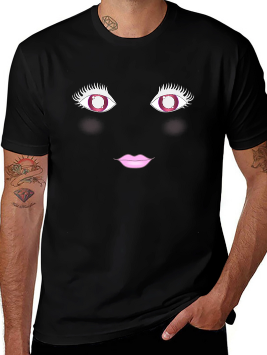 Fun Face T-Shirt - Eye & Lips Graphic Tee