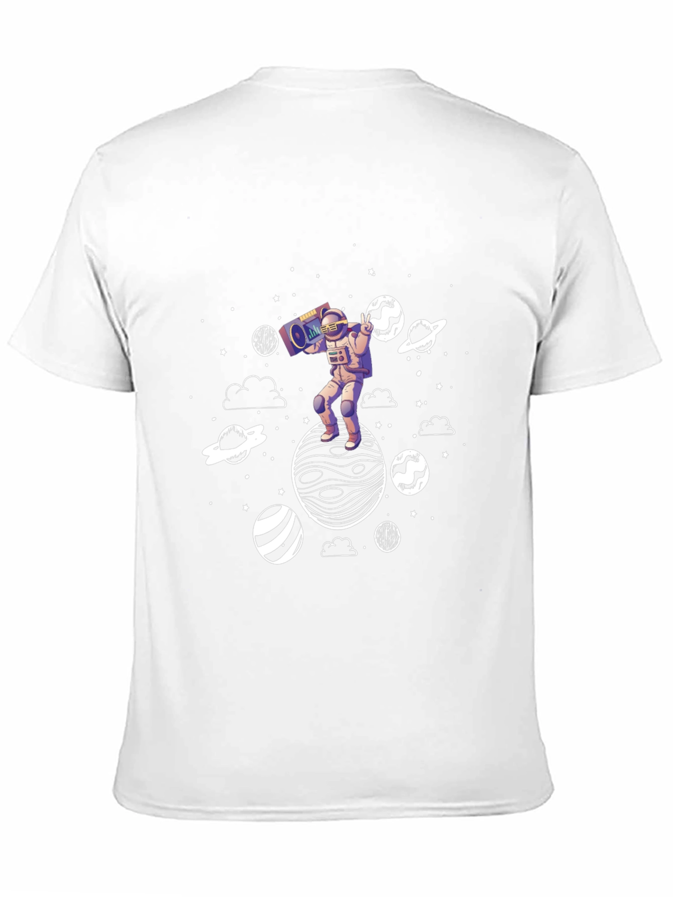 Astronaut Boombox Planet Graphic T-Shirt