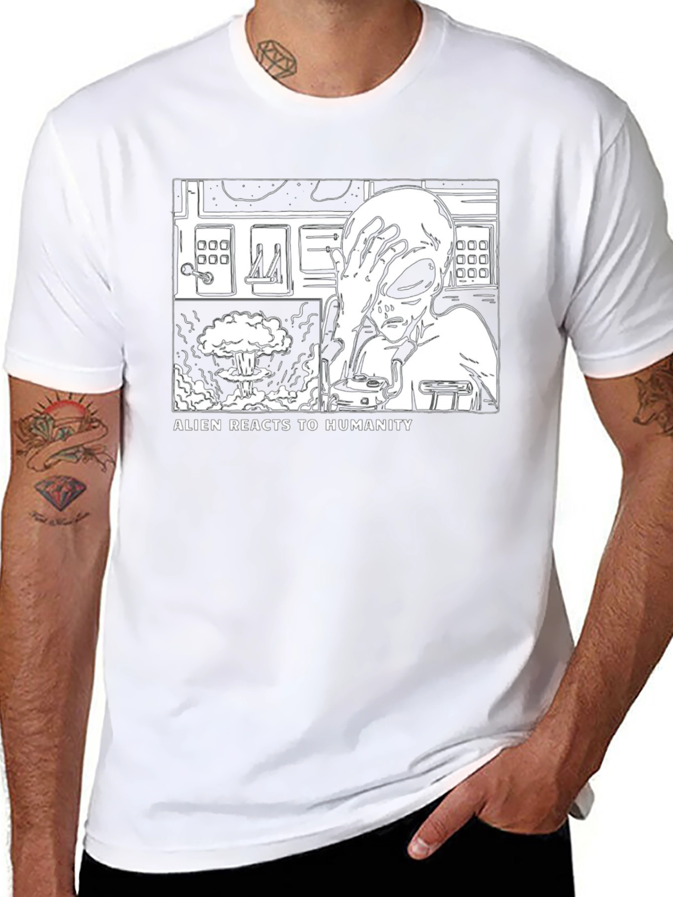 Alien Reacts to Humanity T-Shirt