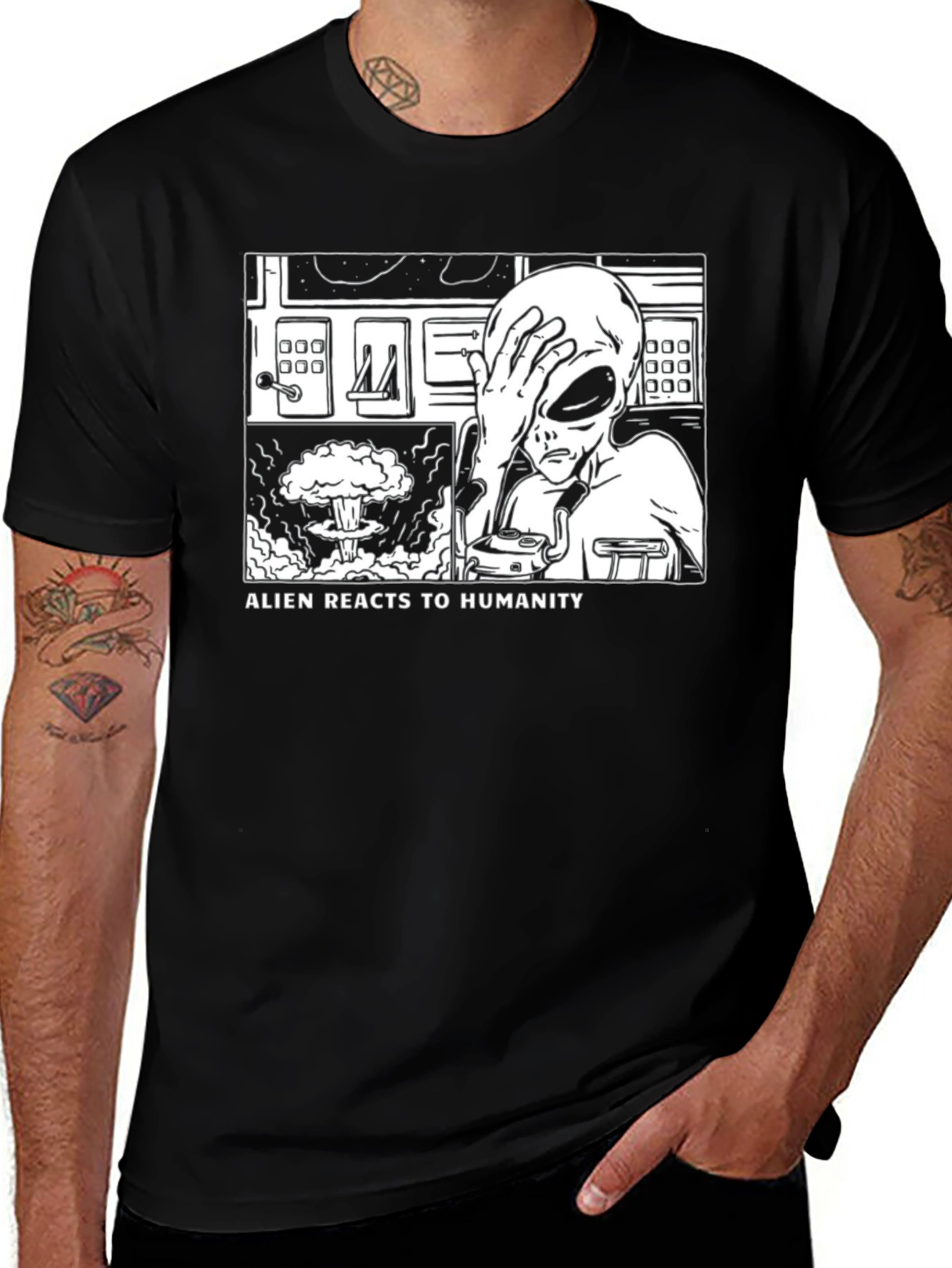 Alien Reacts to Humanity T-Shirt