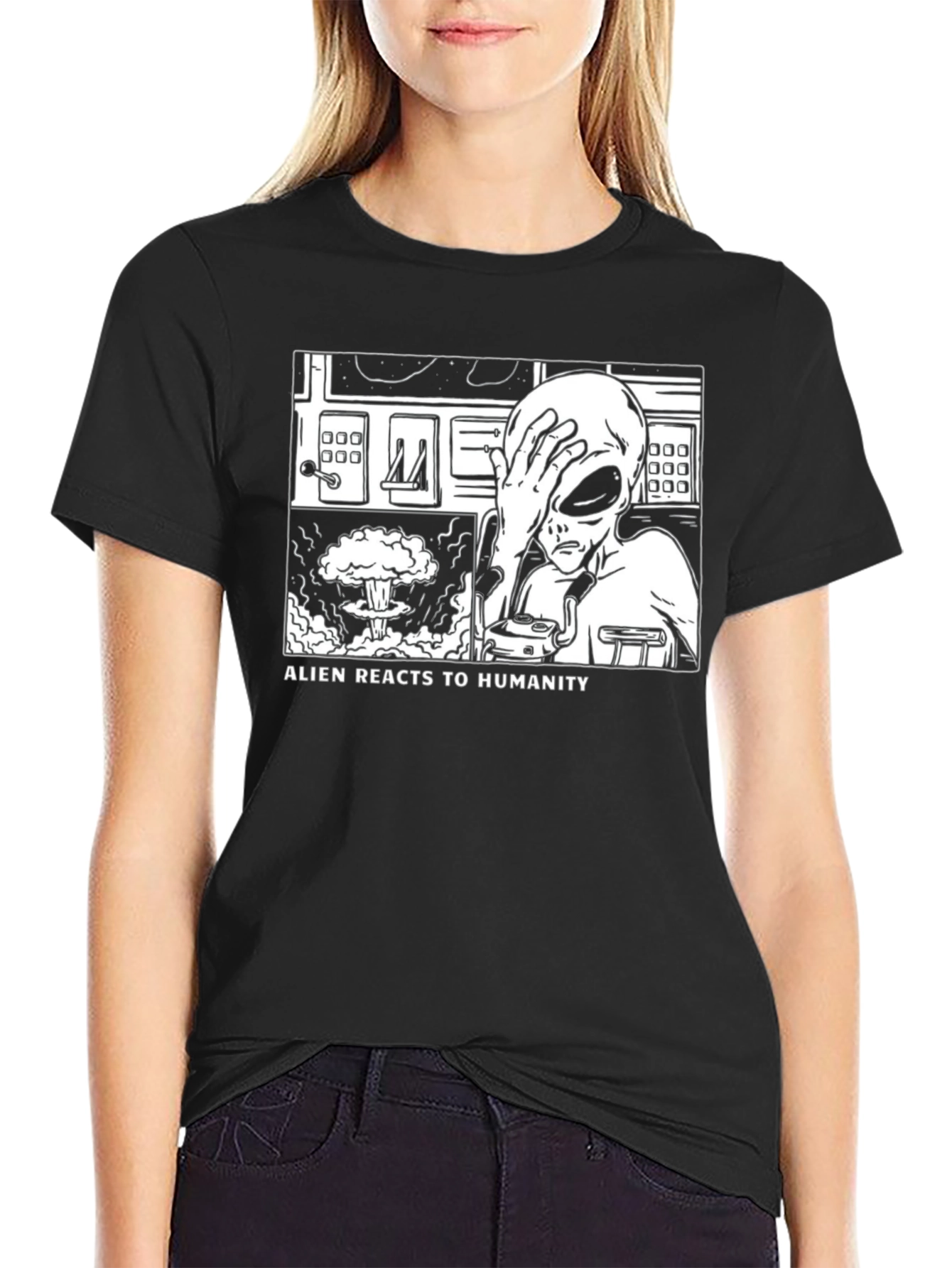 Alien Reacts to Humanity T-Shirt