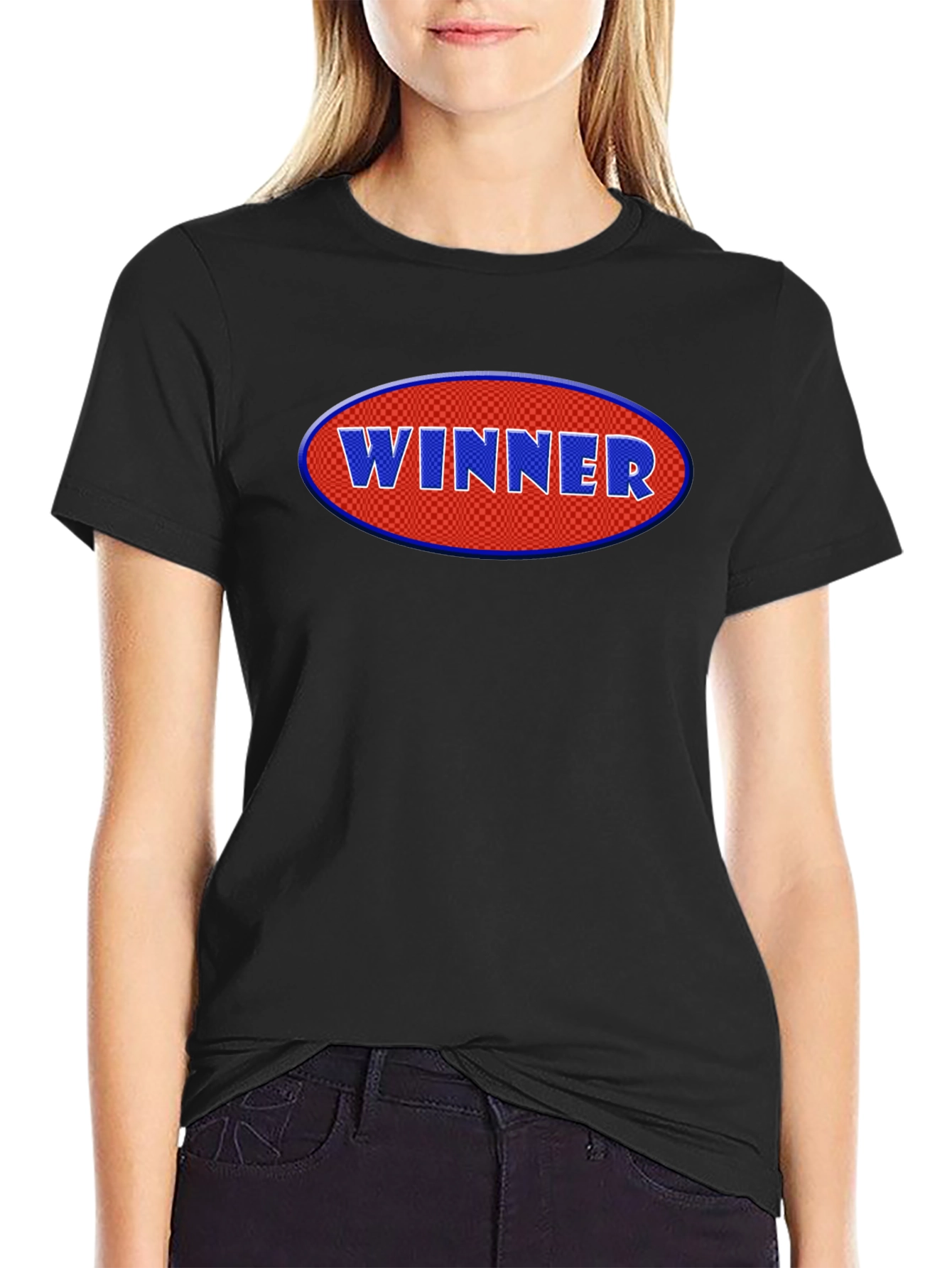 Winner Graphic Tee - Black Cotton T-Shirt