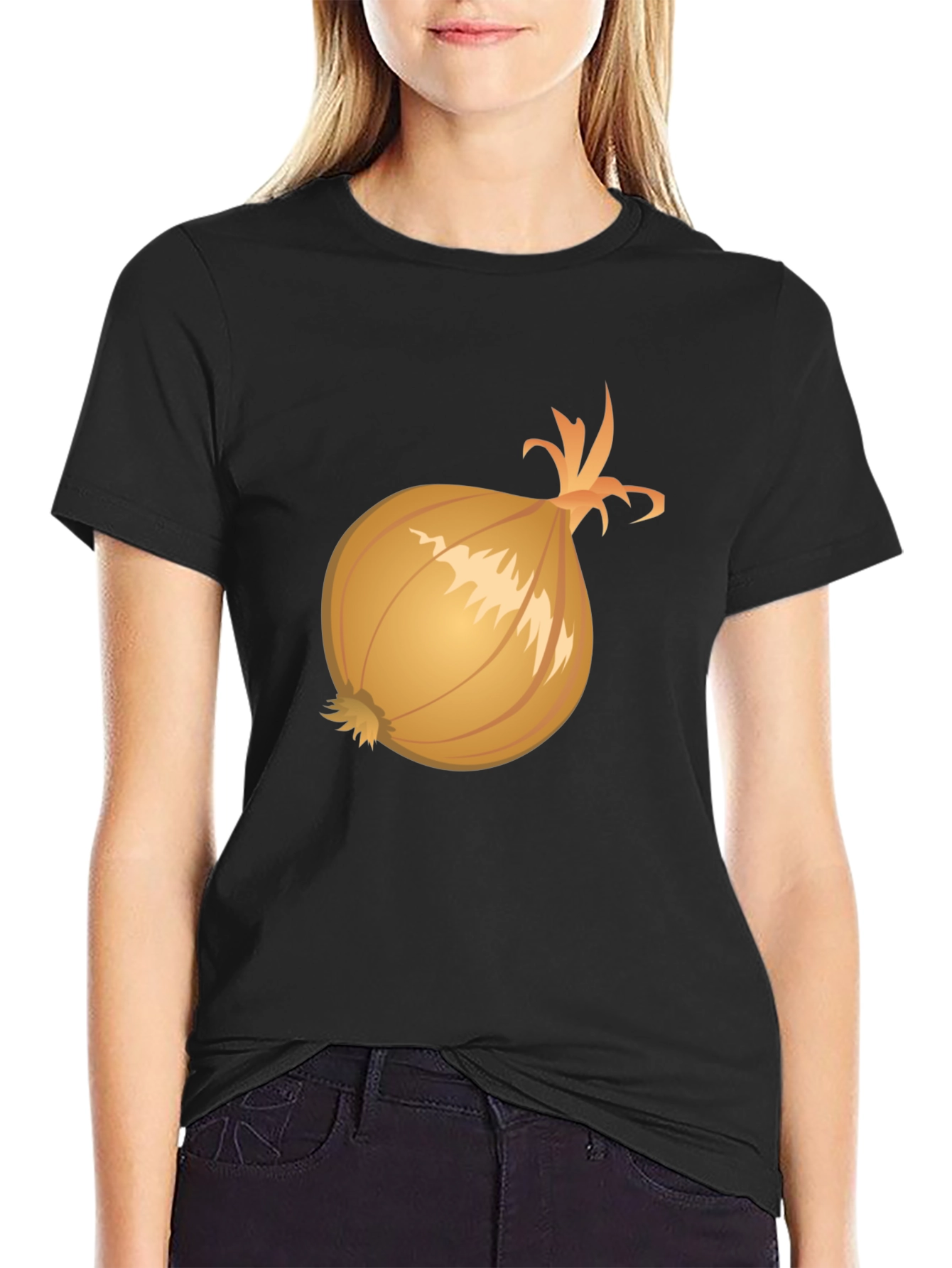 Onion Graphic Tee - Casual Black T-Shirt