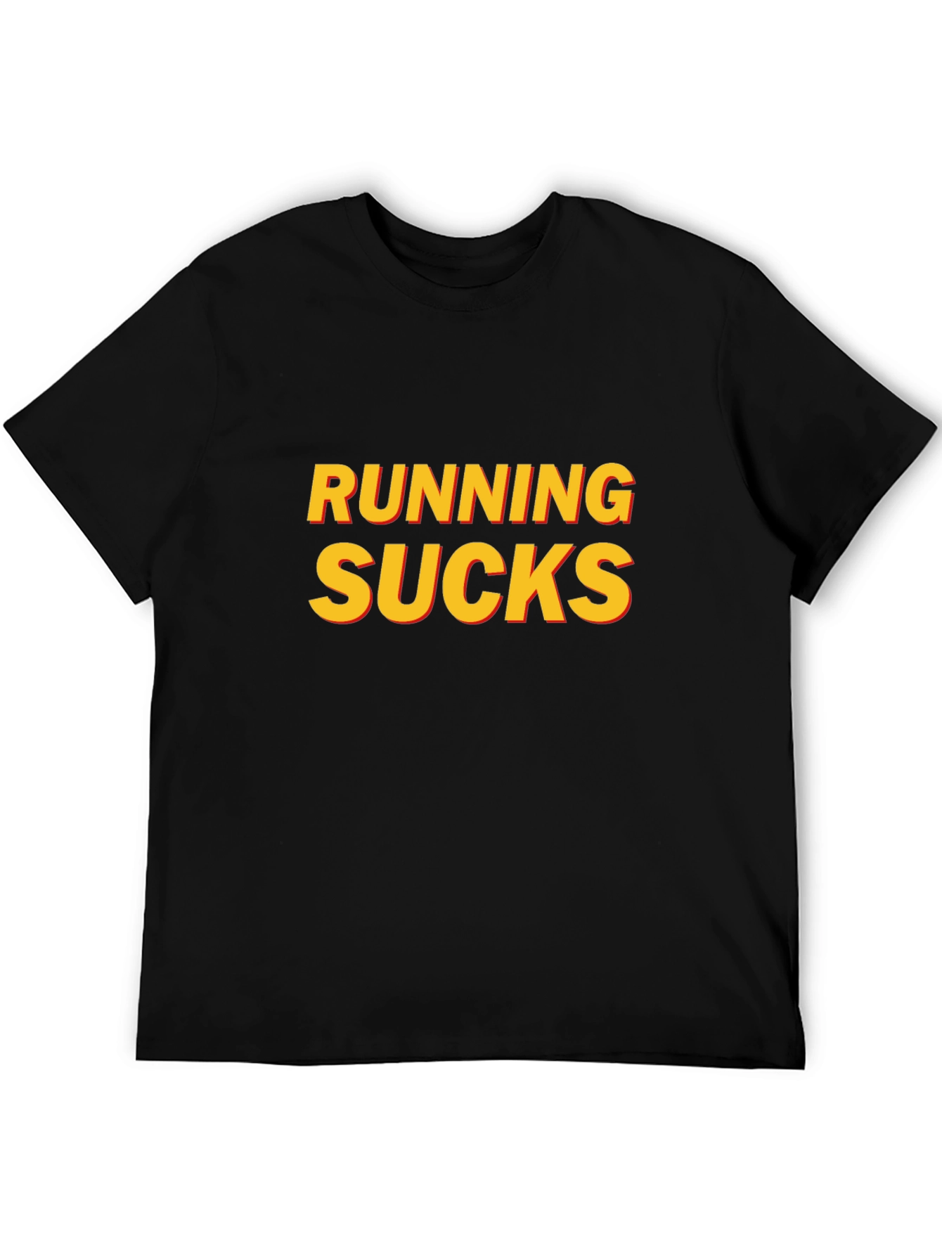 Running Sucks Graphic T-Shirt - Black Casual Tee