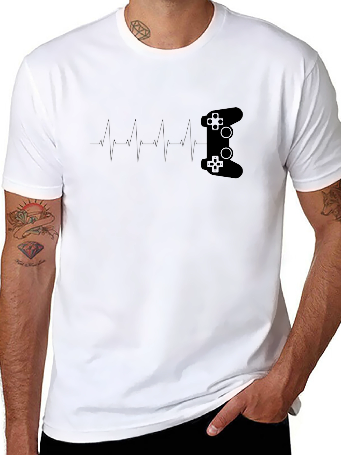Gamer Heartbeat T-Shirt - Controller Pulse Tee