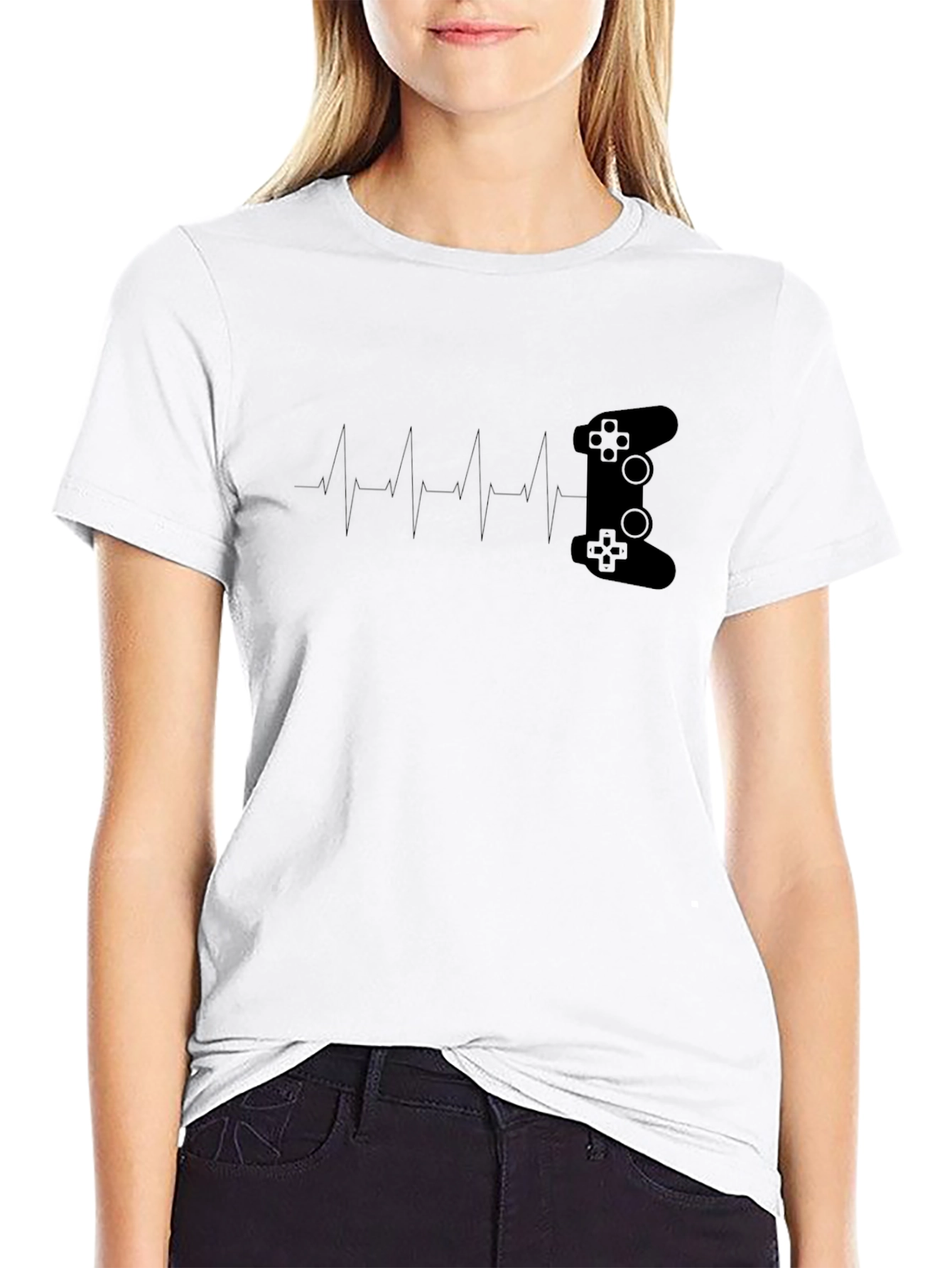 Gamer Heartbeat T-Shirt - Controller Pulse Tee