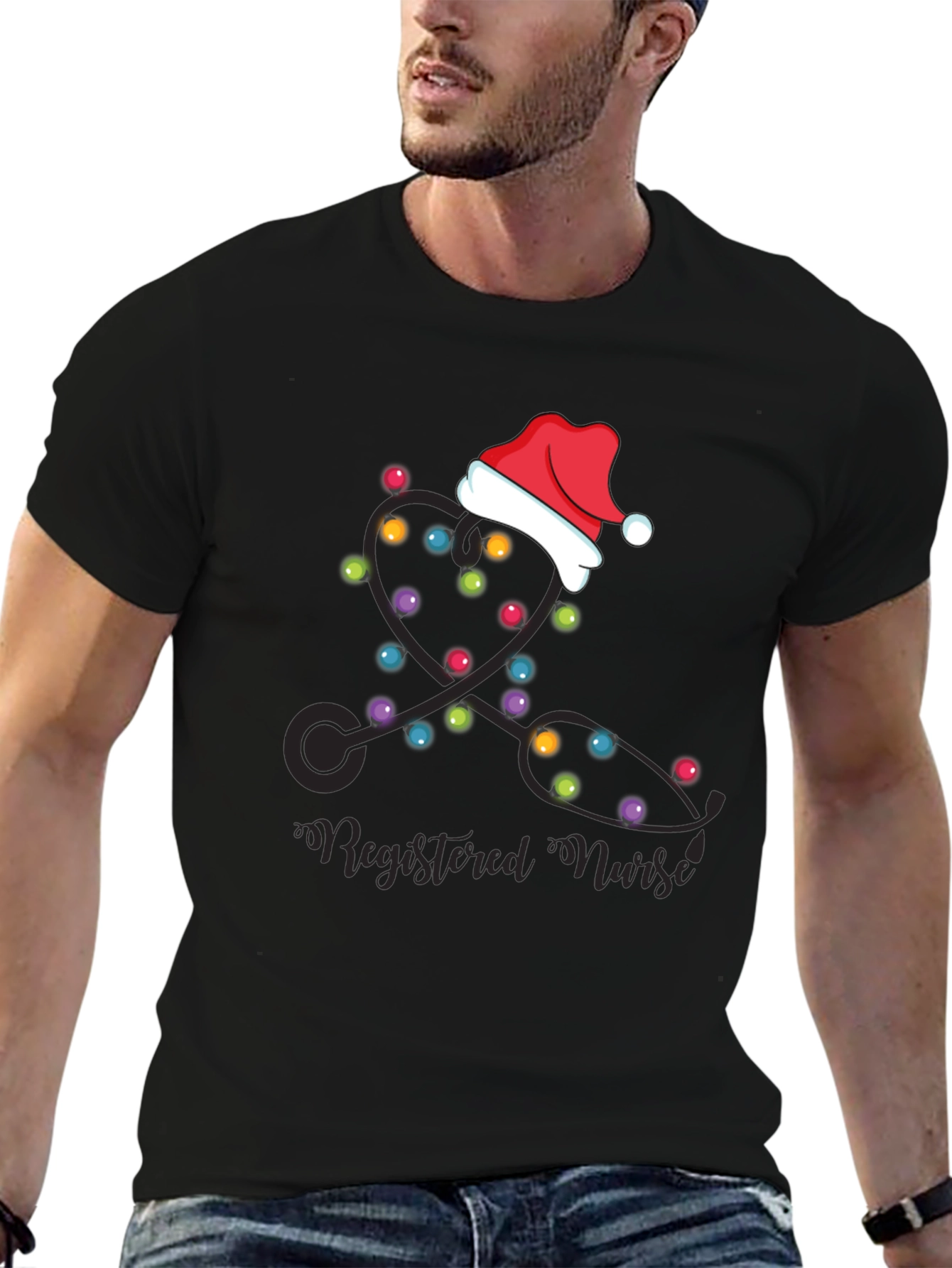 Festive Registered Nurse Christmas Holiday T-Shirt