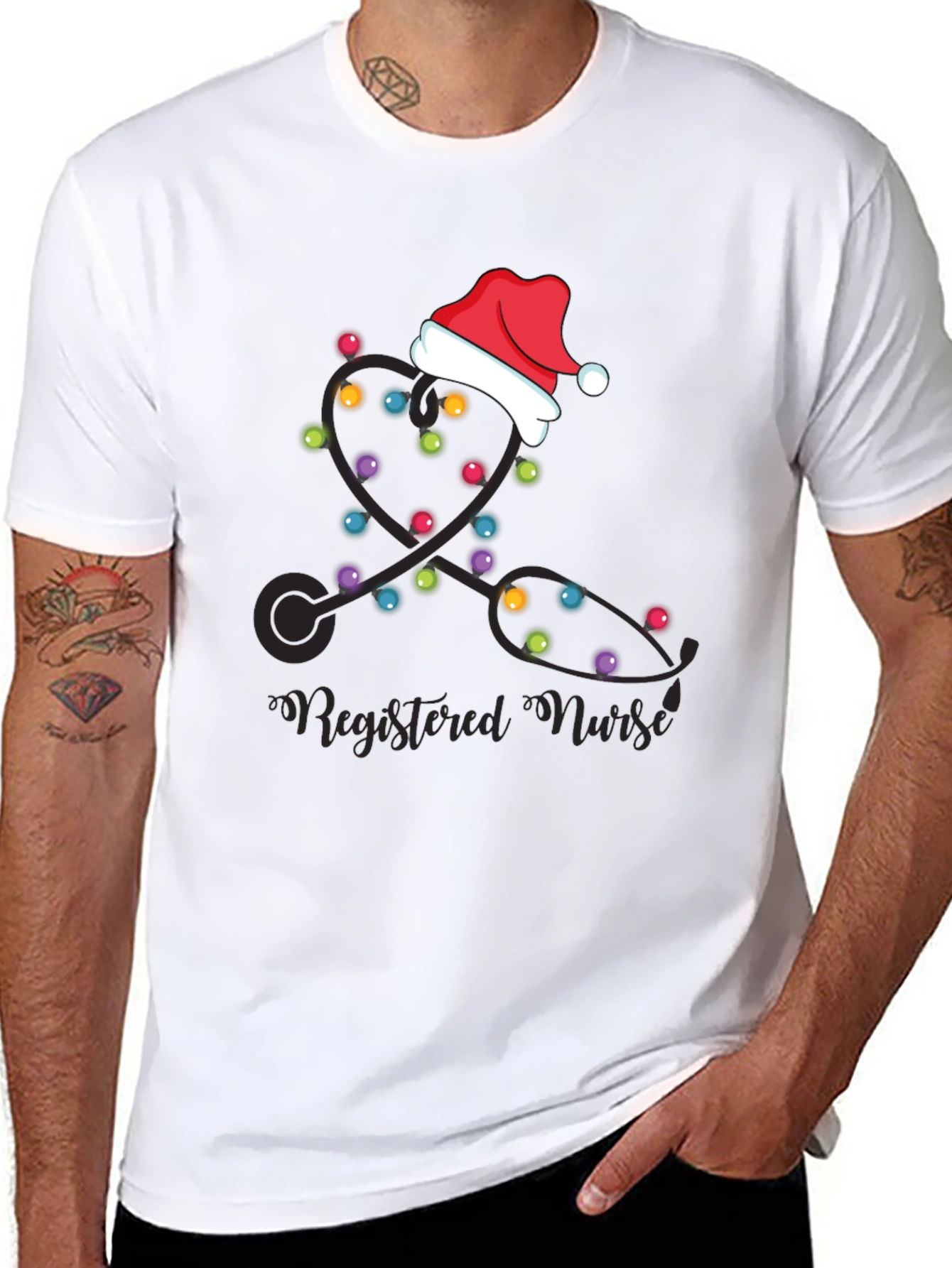 Festive Registered Nurse Christmas Holiday T-Shirt