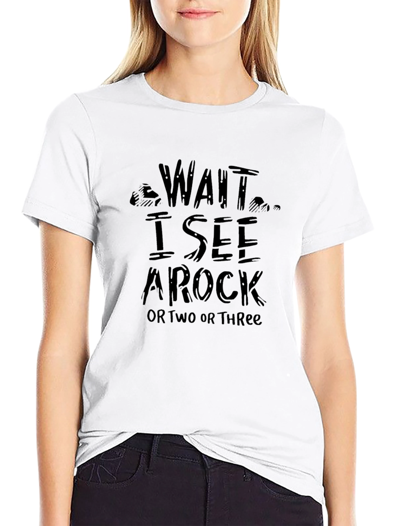 Wait I See A Rock Novelty Graphic Tee