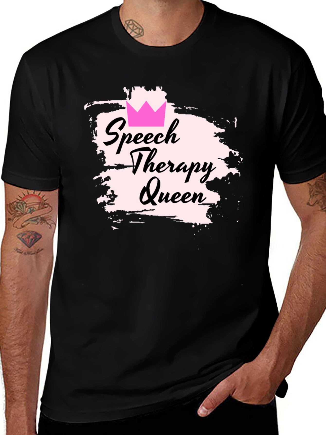 Speech Therapy Queen Black T-Shirt