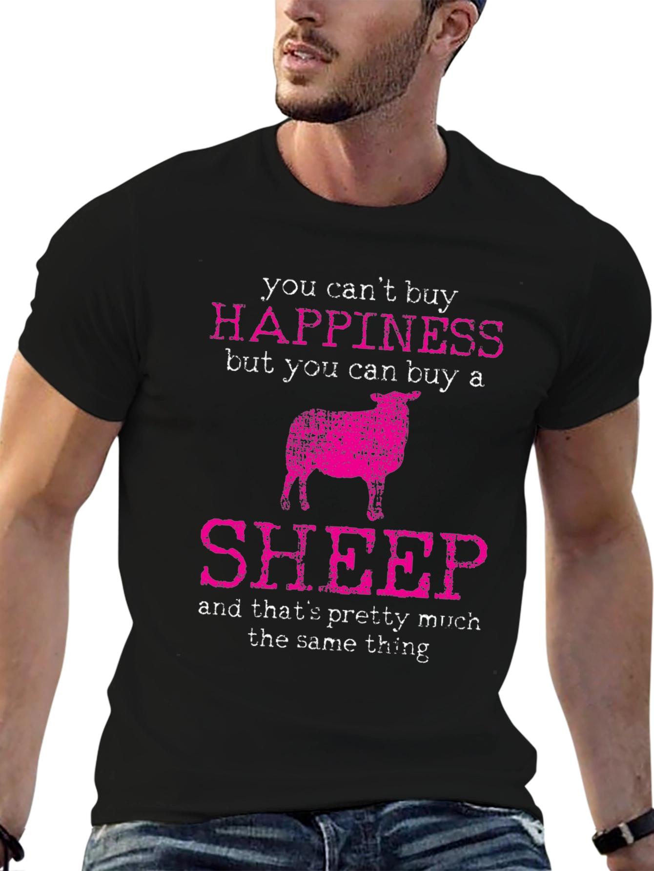 Funny Sheep T-Shirt: Buy Happiness!