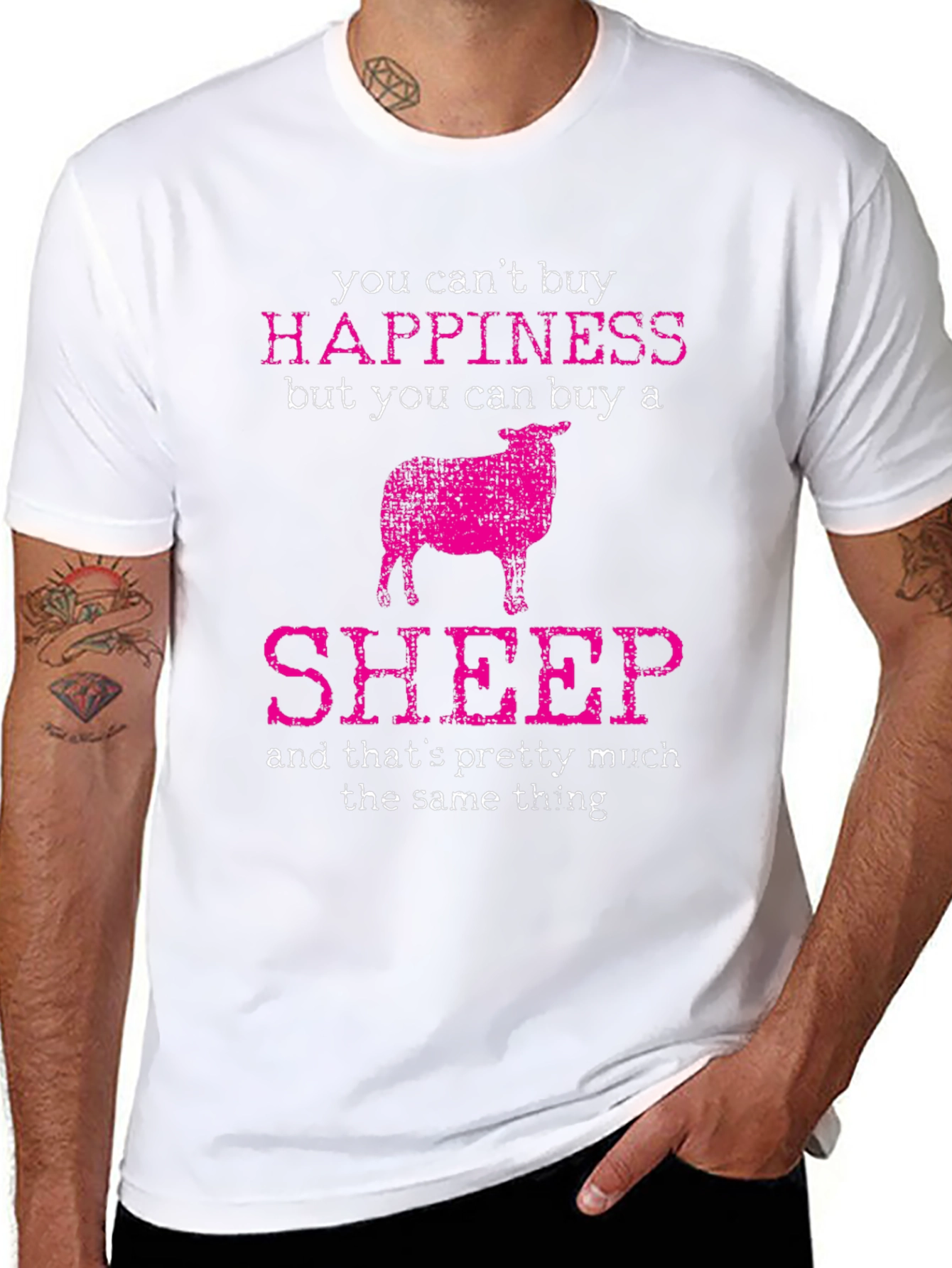 Funny Sheep T-Shirt: Buy Happiness!