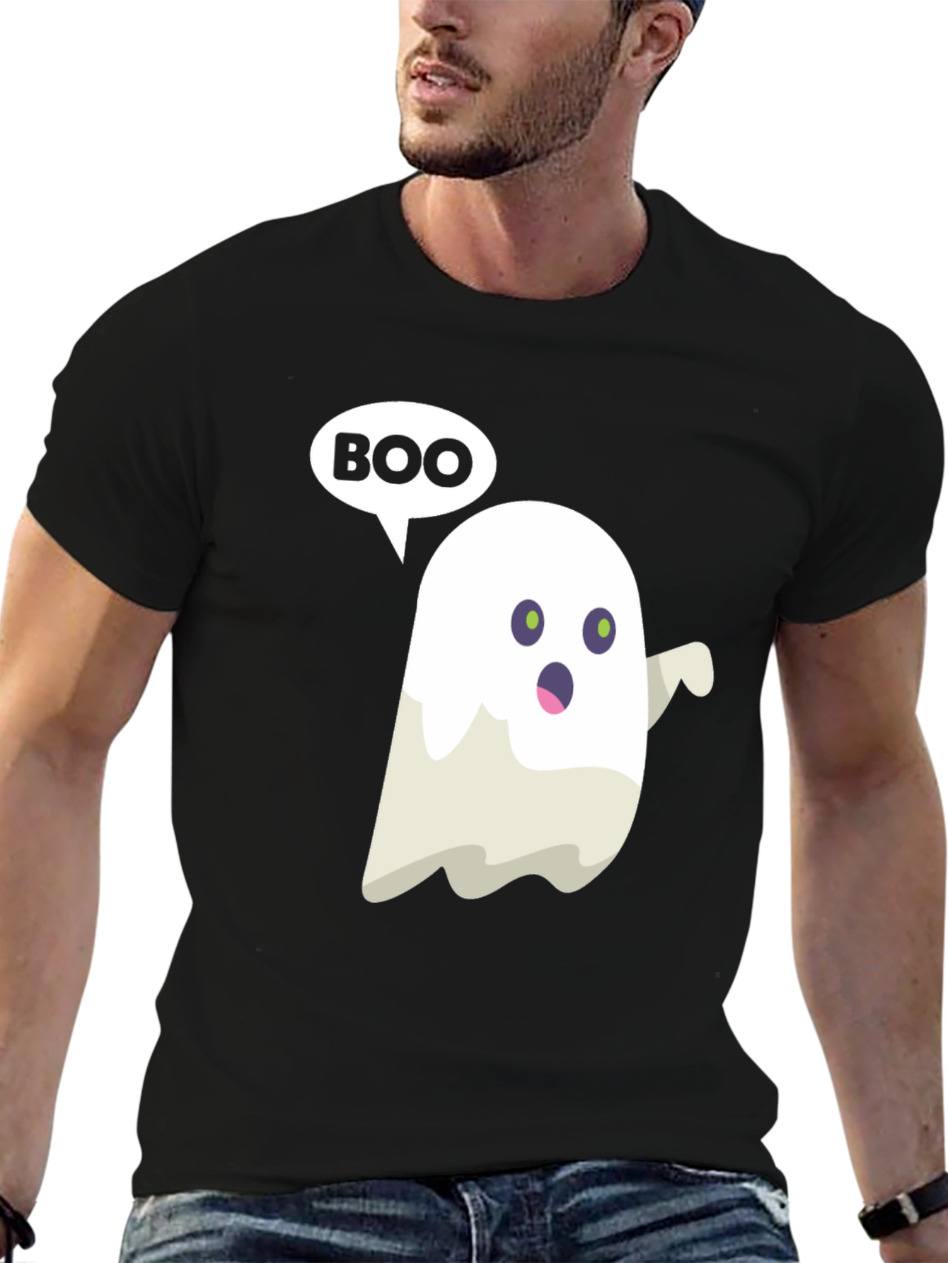 Boo Ghost Graphic Tee - Spooky Season Shirt