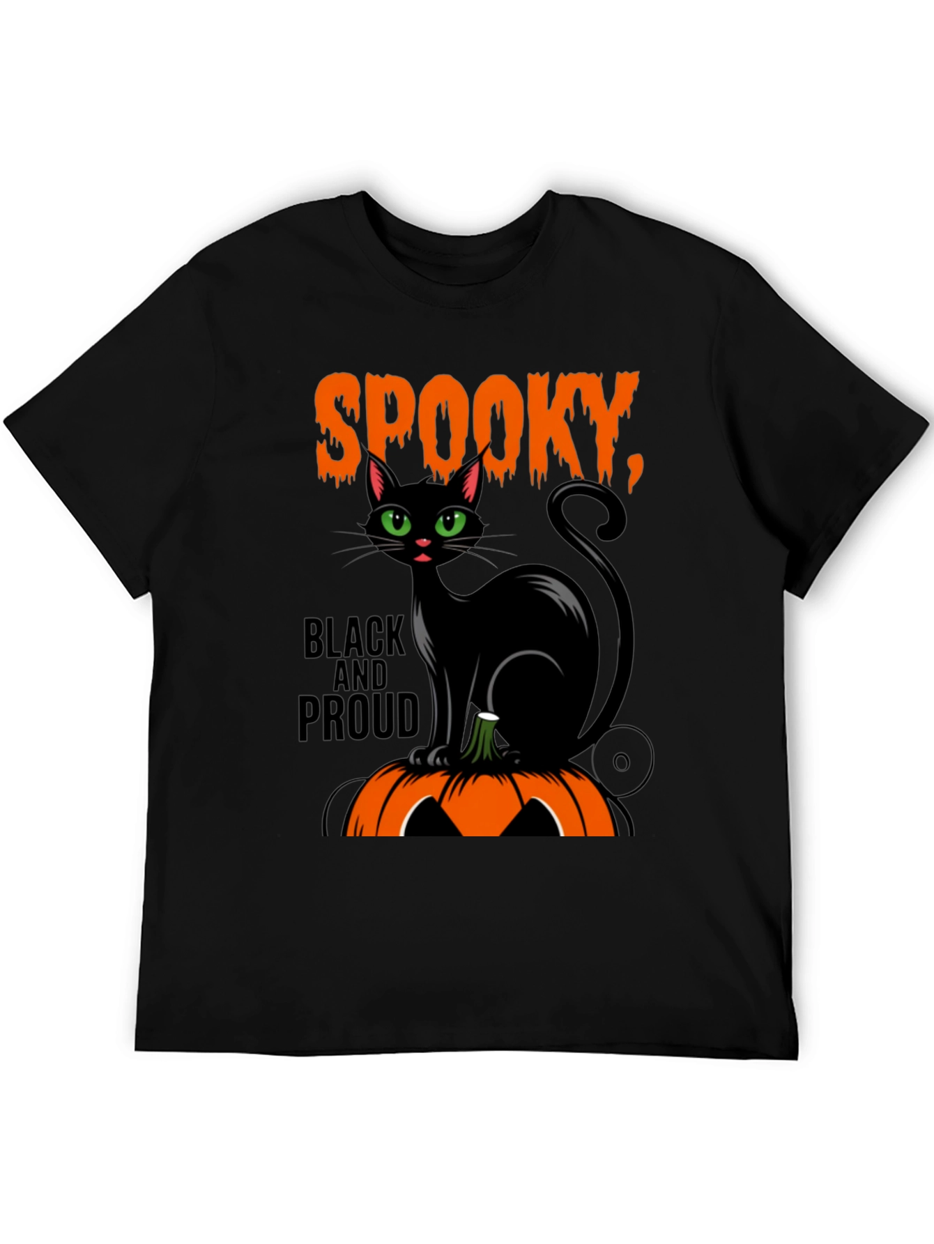 Spooky Black Cat Halloween Graphic T-Shirt