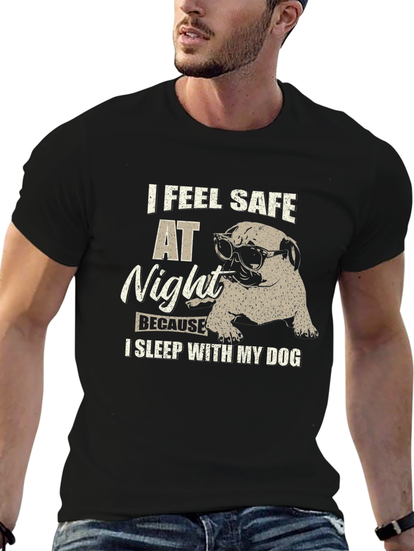I Feel Safe at Night Dog T-Shirt