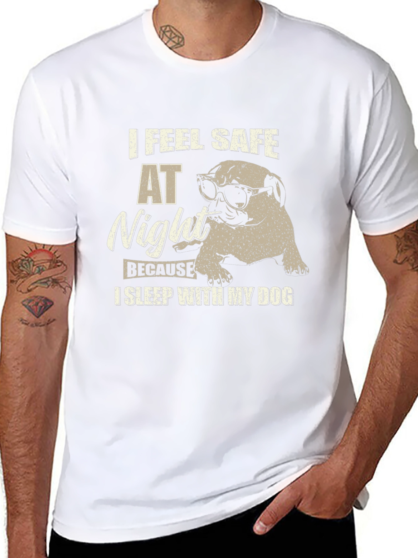 I Feel Safe at Night Dog T-Shirt