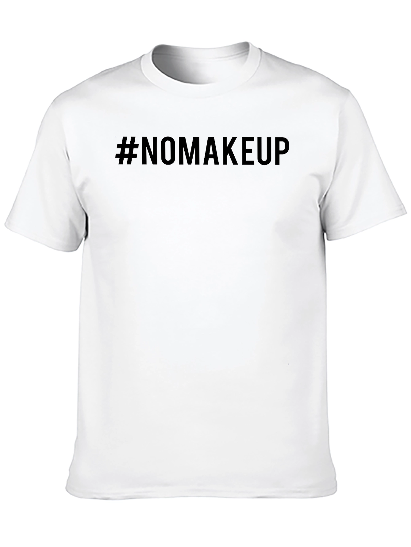 #NoMakeup Black Graphic Tee - Casual Style