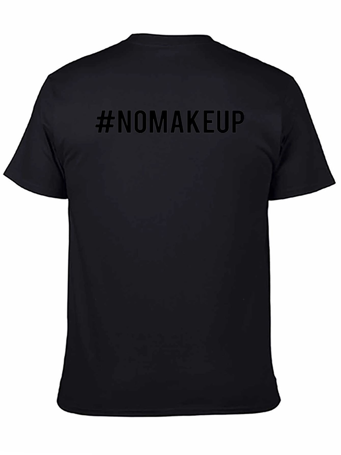 #NoMakeup Black Graphic Tee - Casual Style