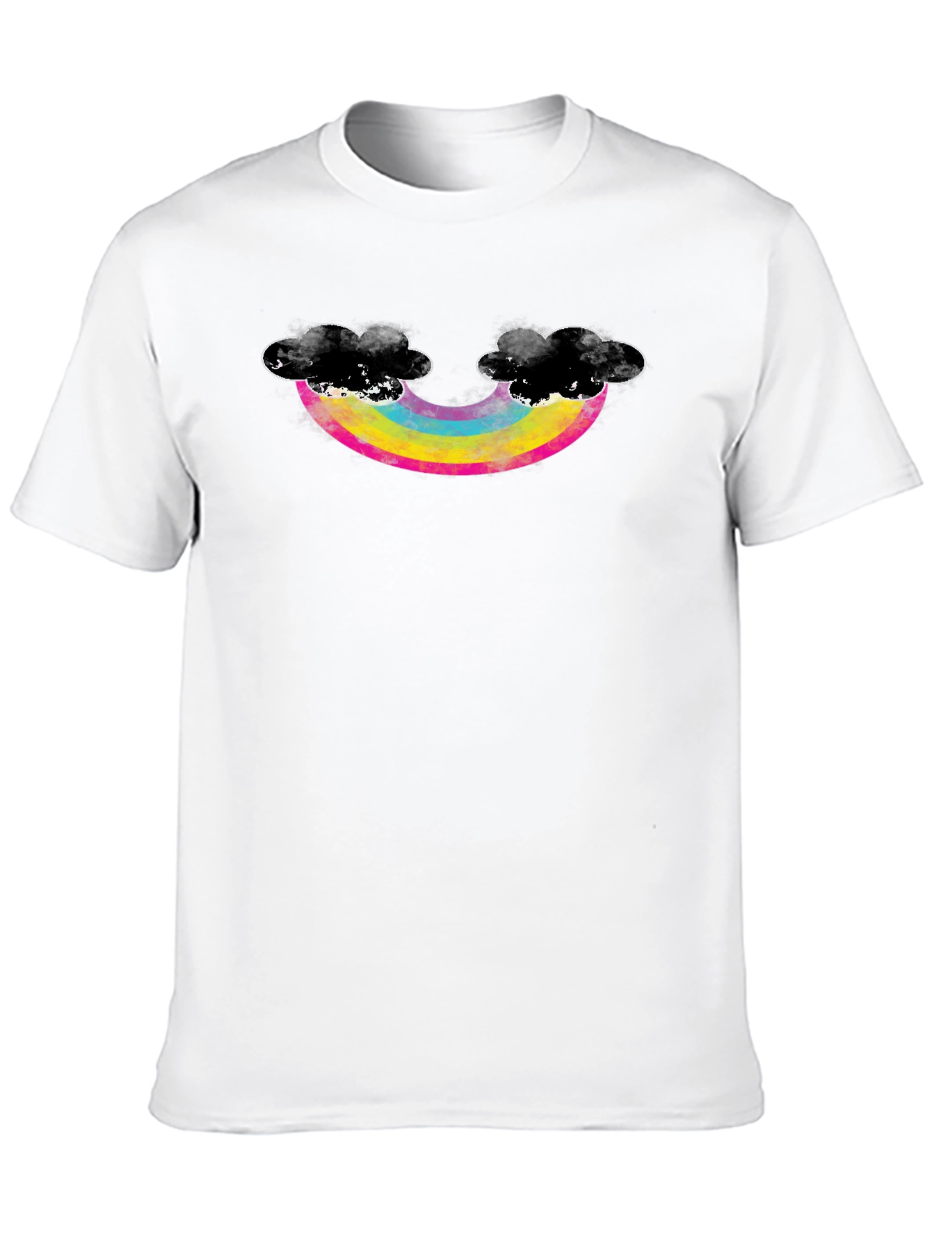 Rainbow & Cloud Graphic Black T-Shirt