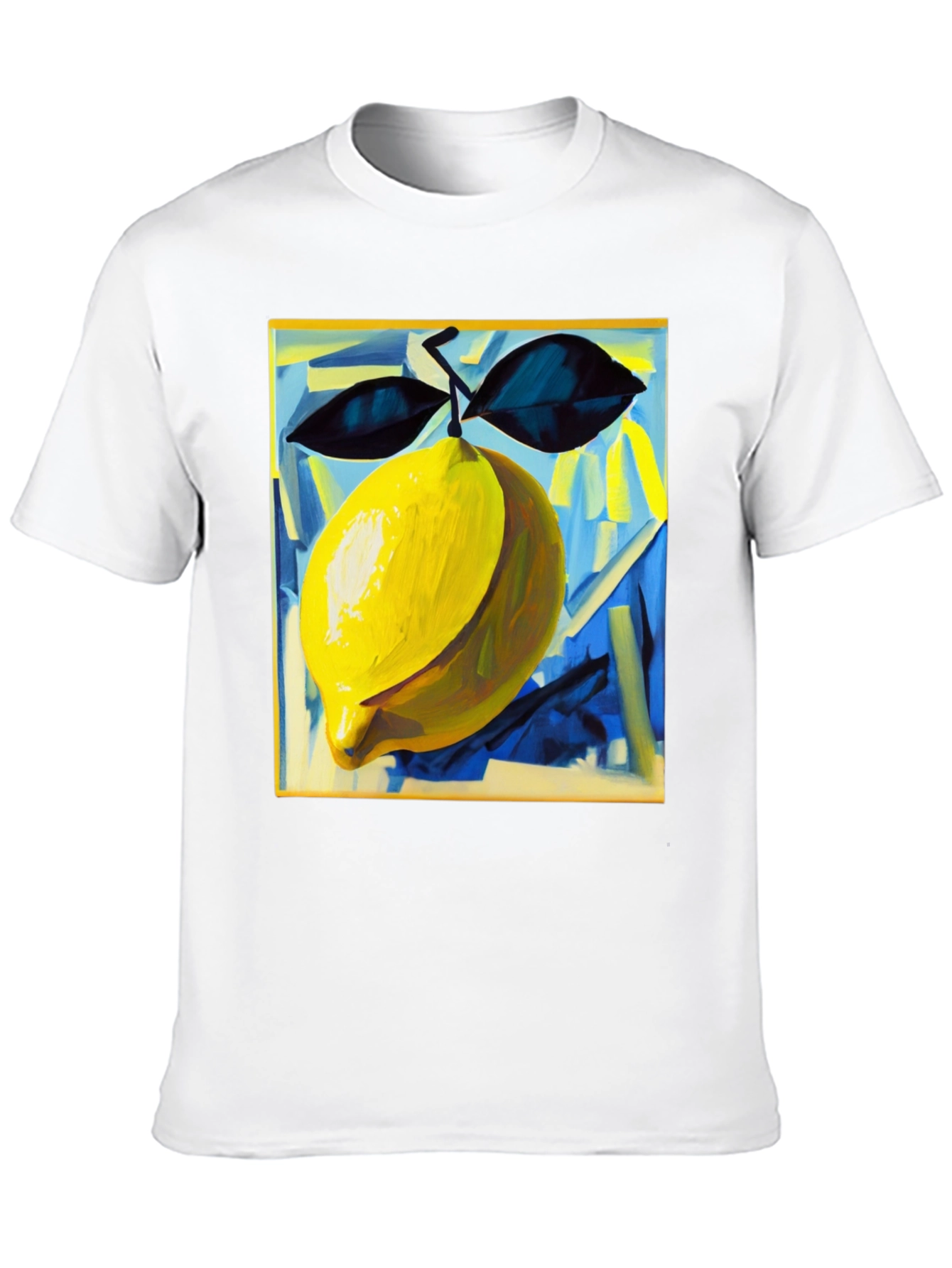Abstract Lemon Graphic Tee - Modern Art Shirt