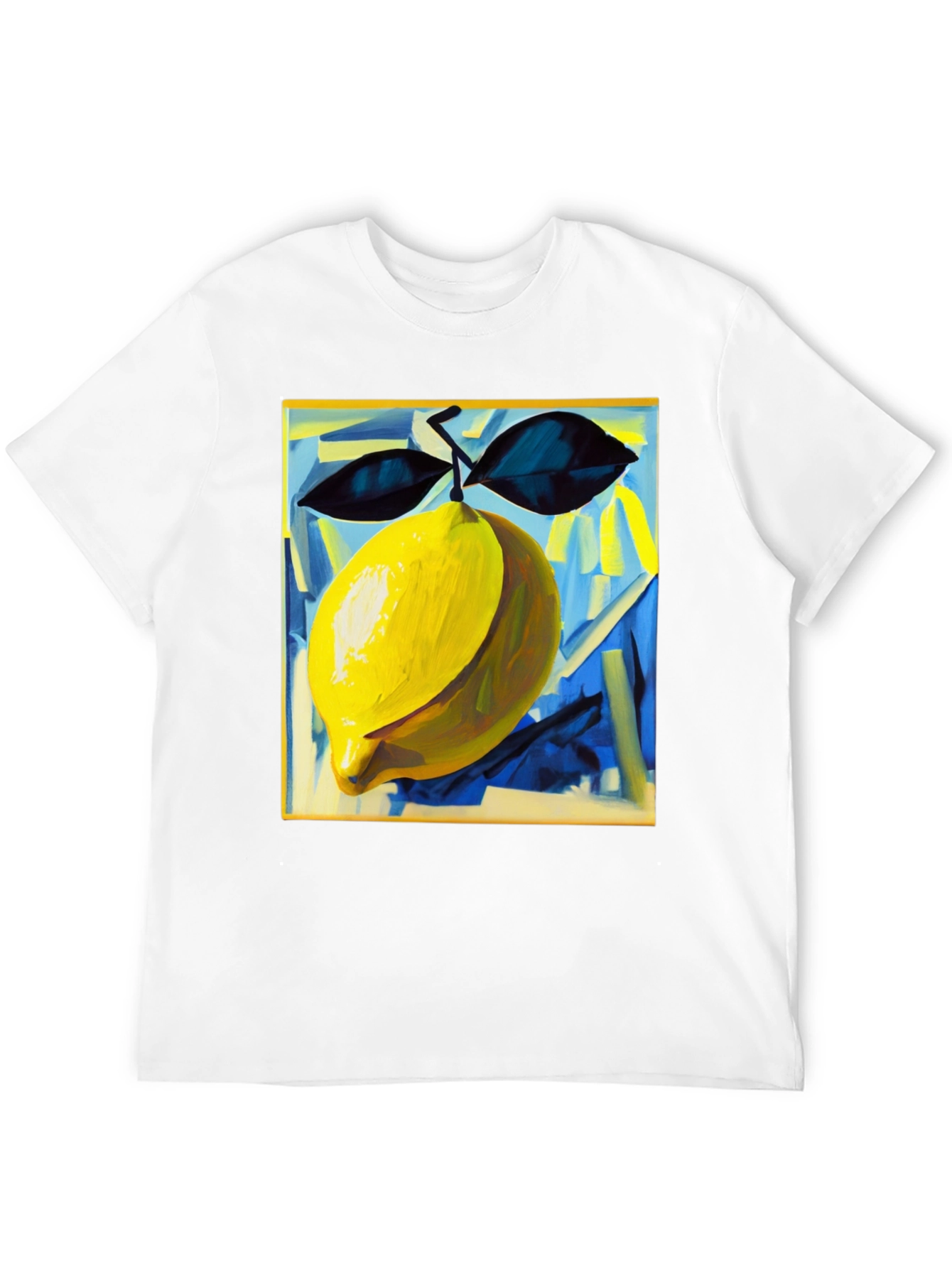 Abstract Lemon Graphic Tee - Modern Art Shirt