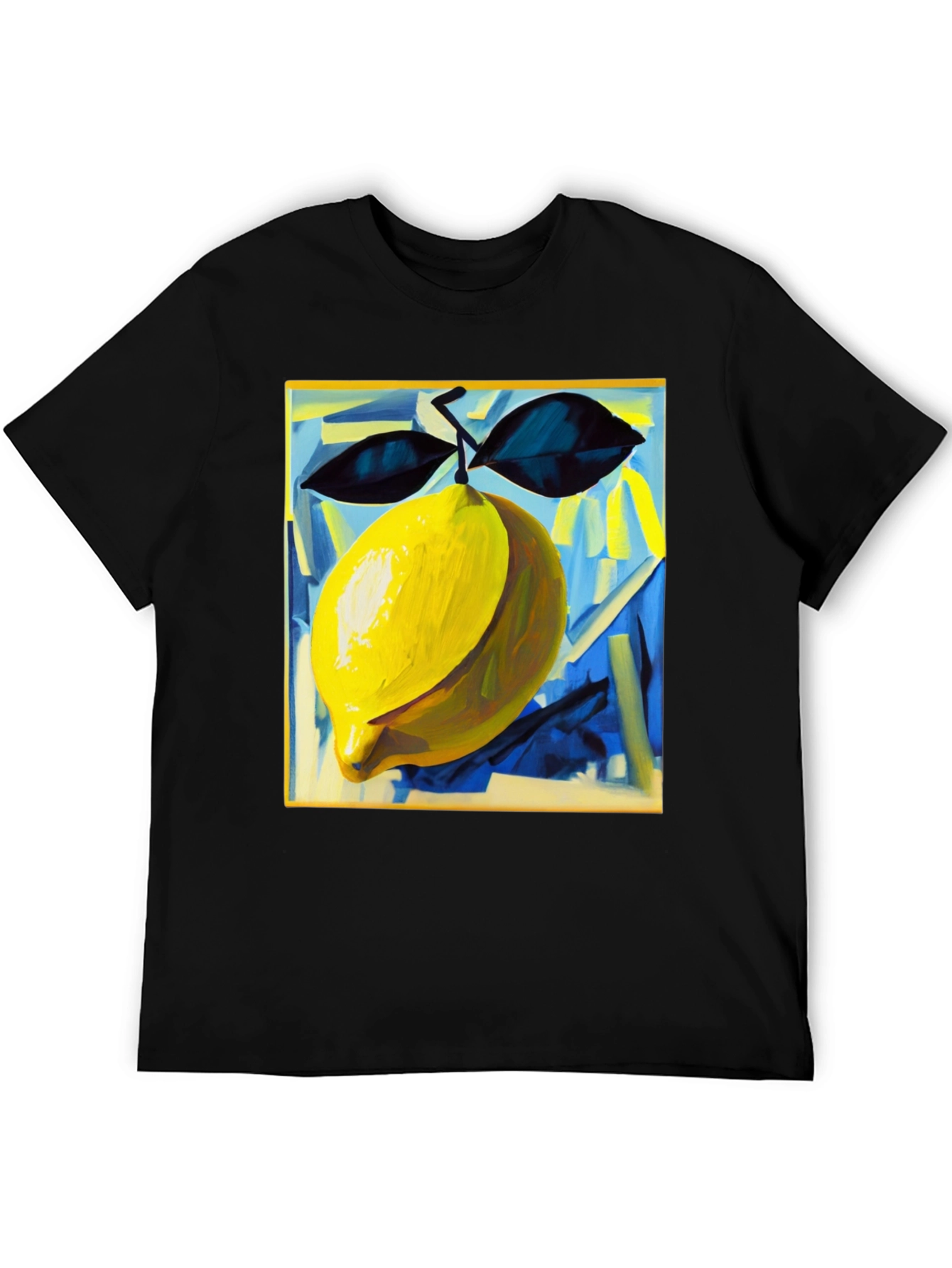 Abstract Lemon Graphic Tee - Modern Art Shirt